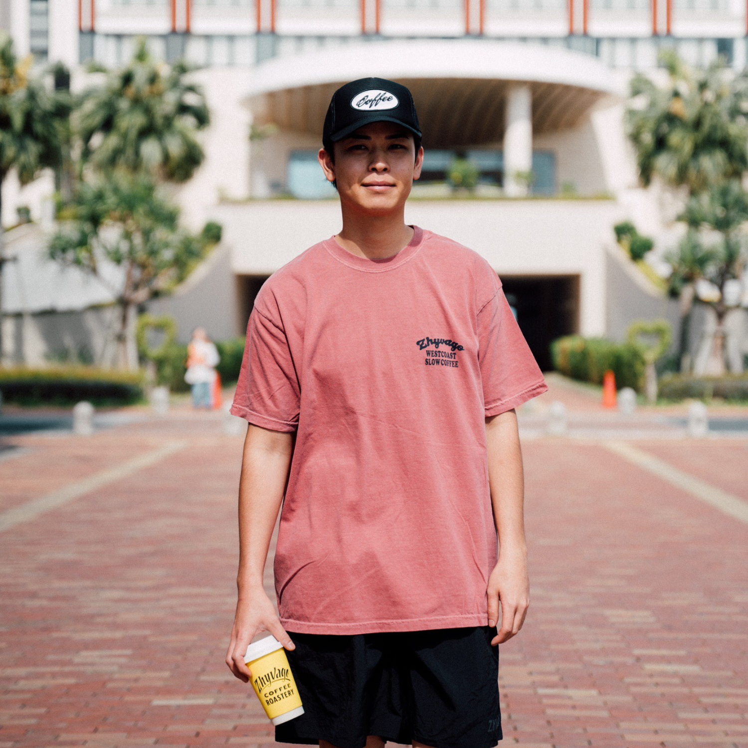 Garment dye COFFEE SKULL T-shirt
