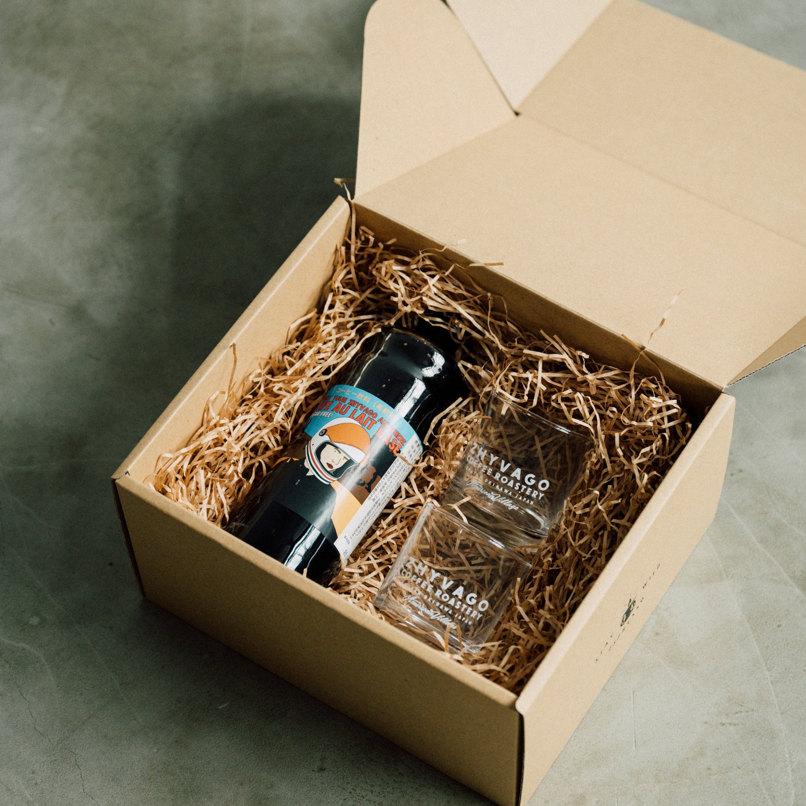 自家製カフェオレベース & On The Rock glasses (235cc) GIFT BOX【加糖/無糖】