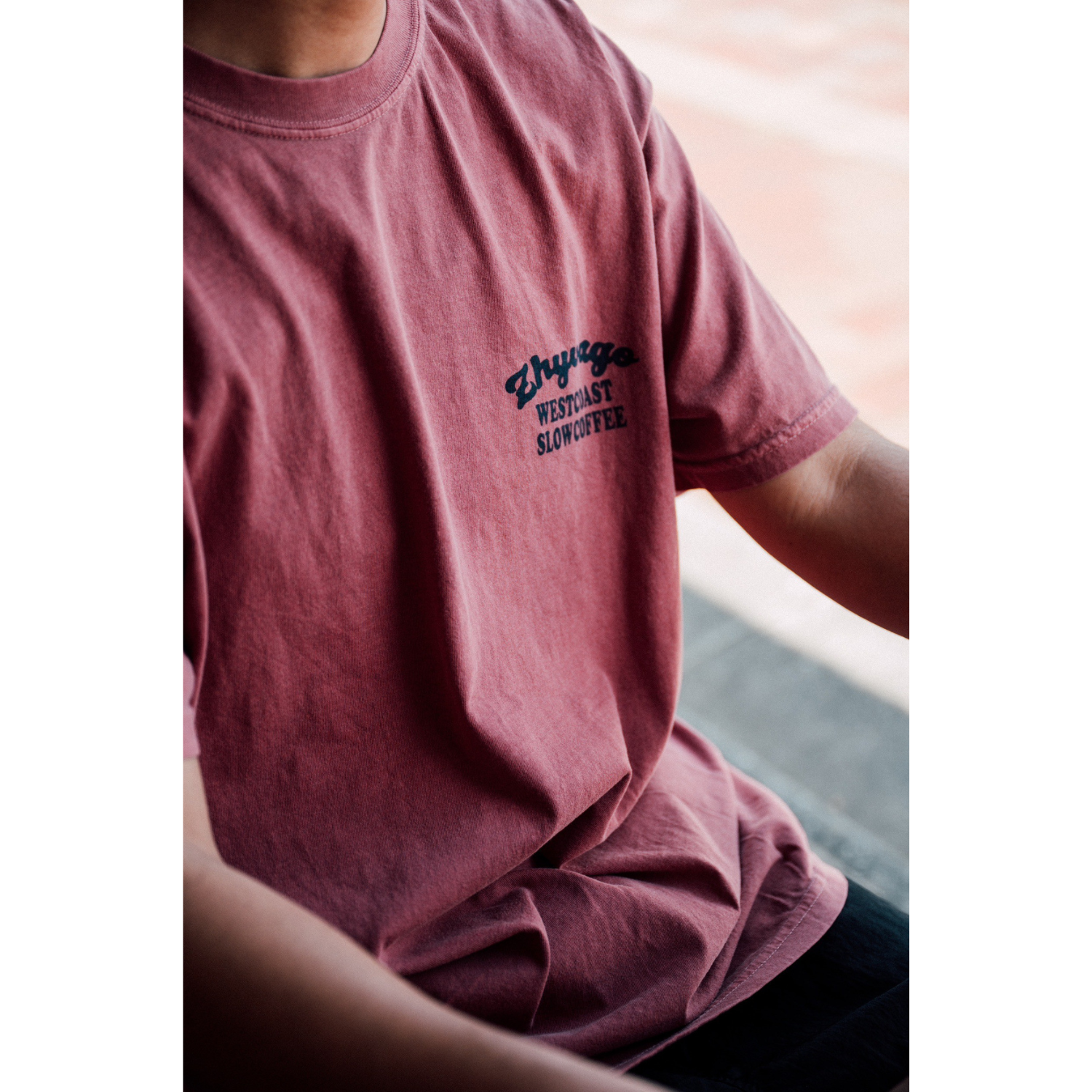 Garment dye COFFEE SKULL T-shirt