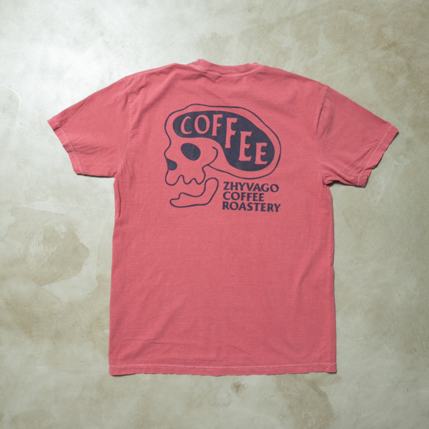 Garment dye COFFEE SKULL T-shirt