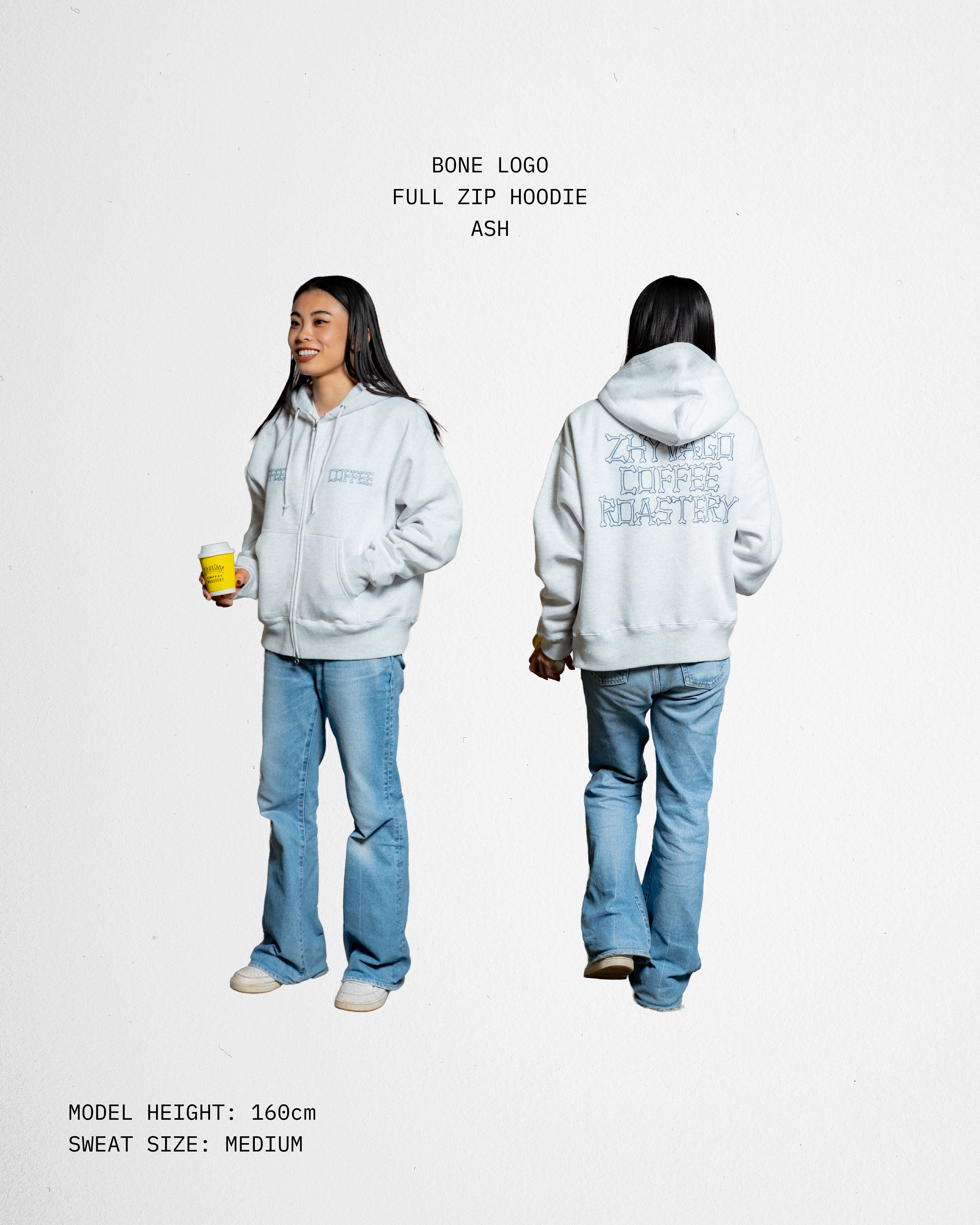 ZHYVAGO Bone Logo full zip hoodie