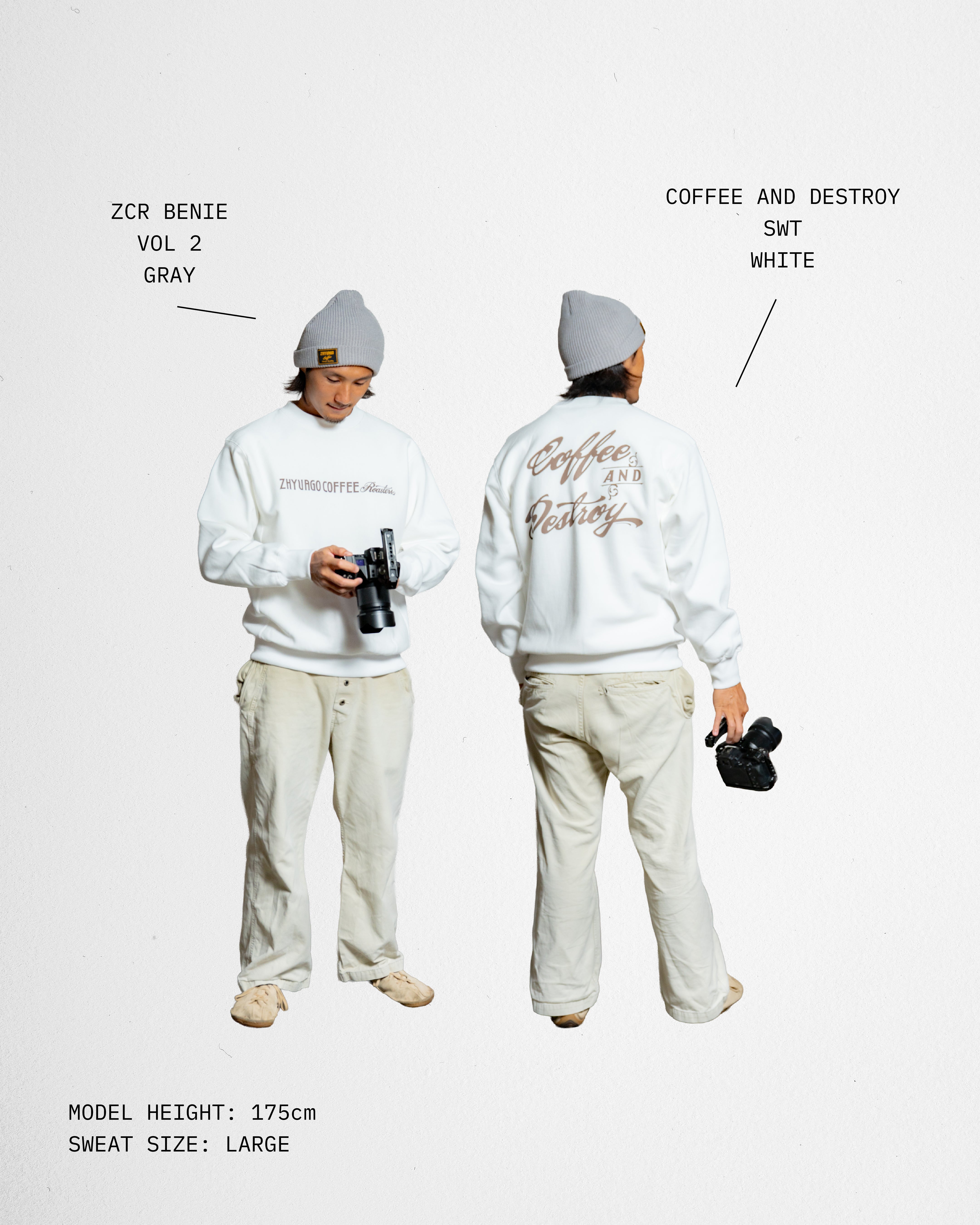 Coffee and Destroy heavy weight crew neck sweat (裏起毛)