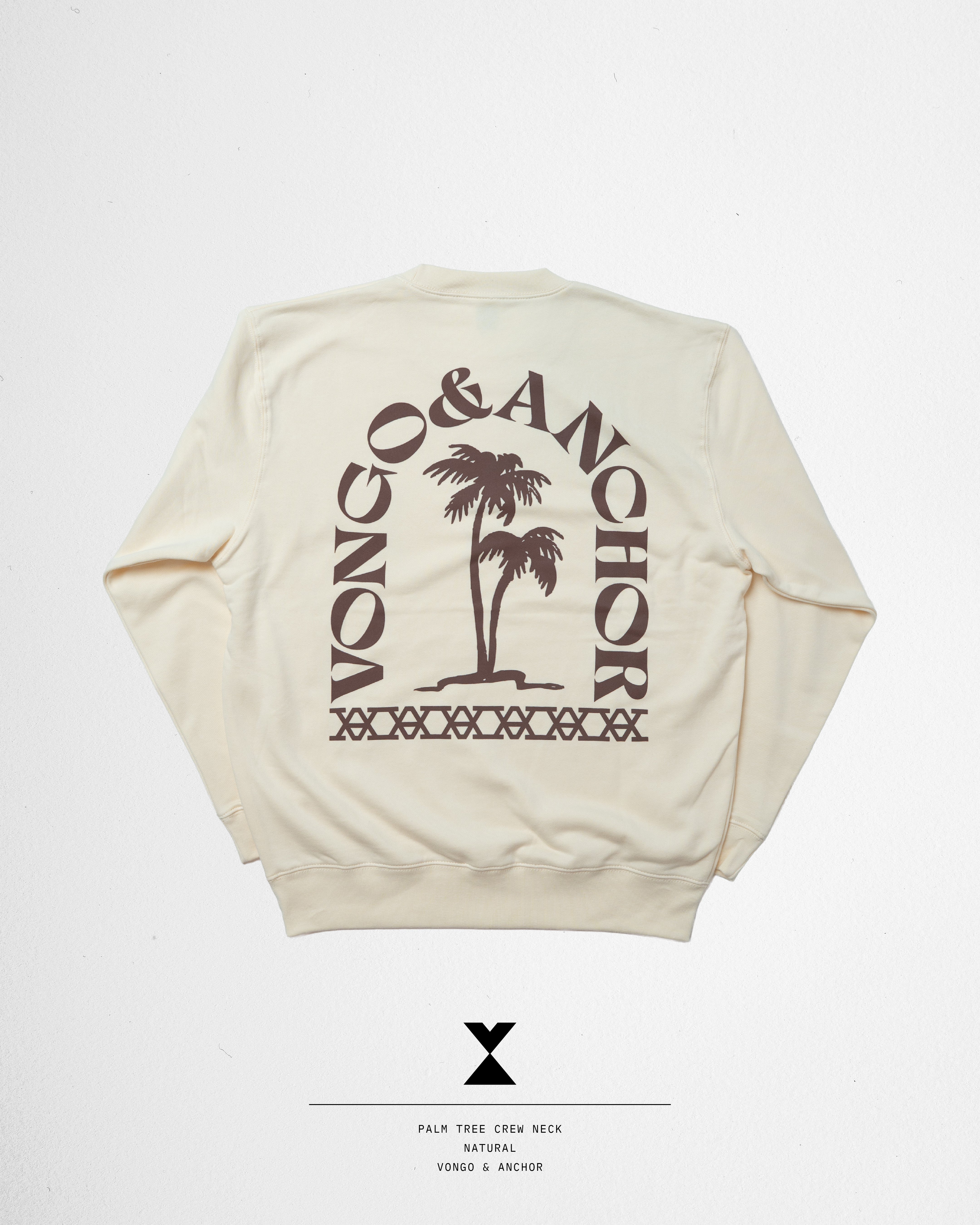 Vongo & Anchor Palm Tree crew neck SWT