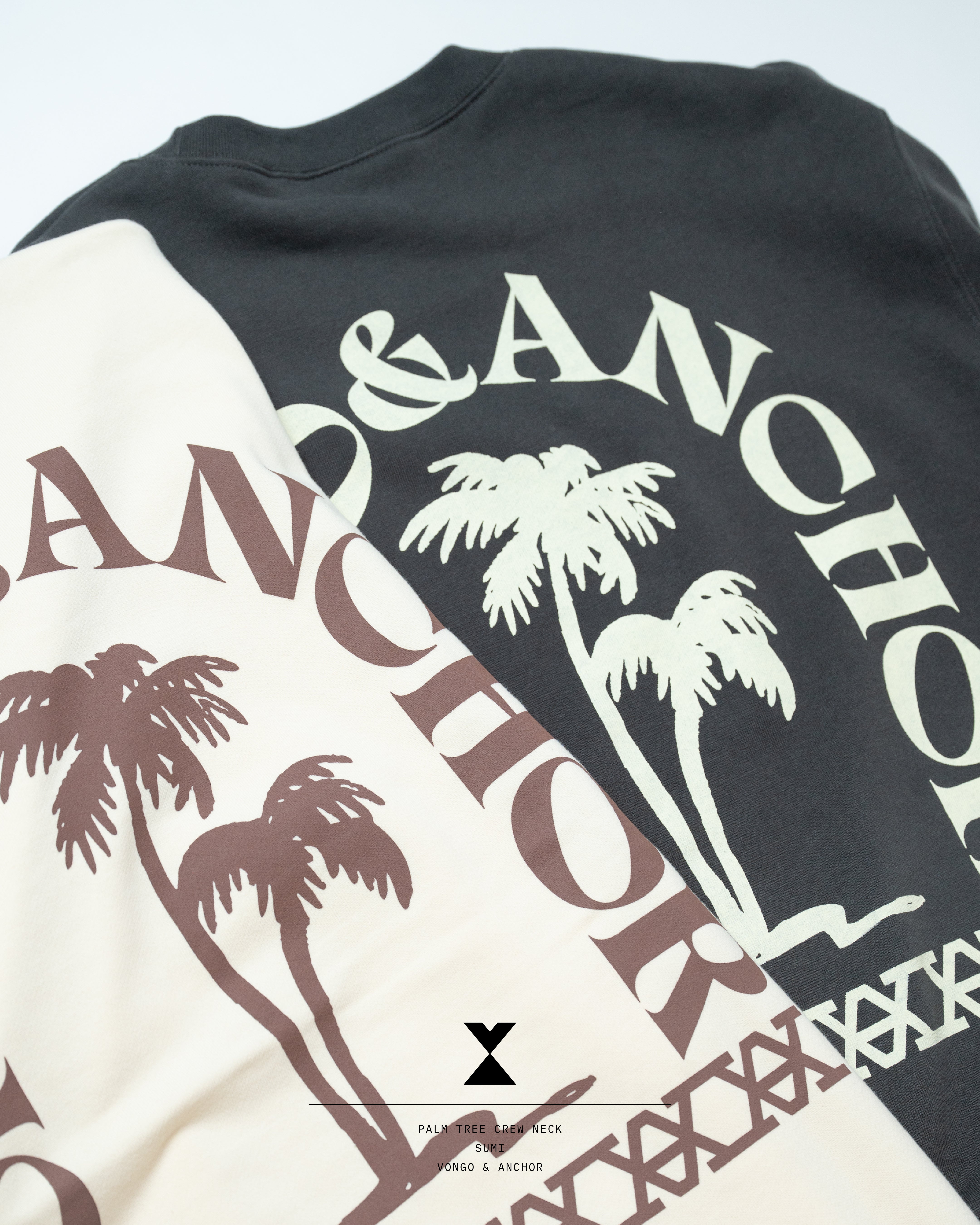 Vongo & Anchor Palm Tree crew neck SWT