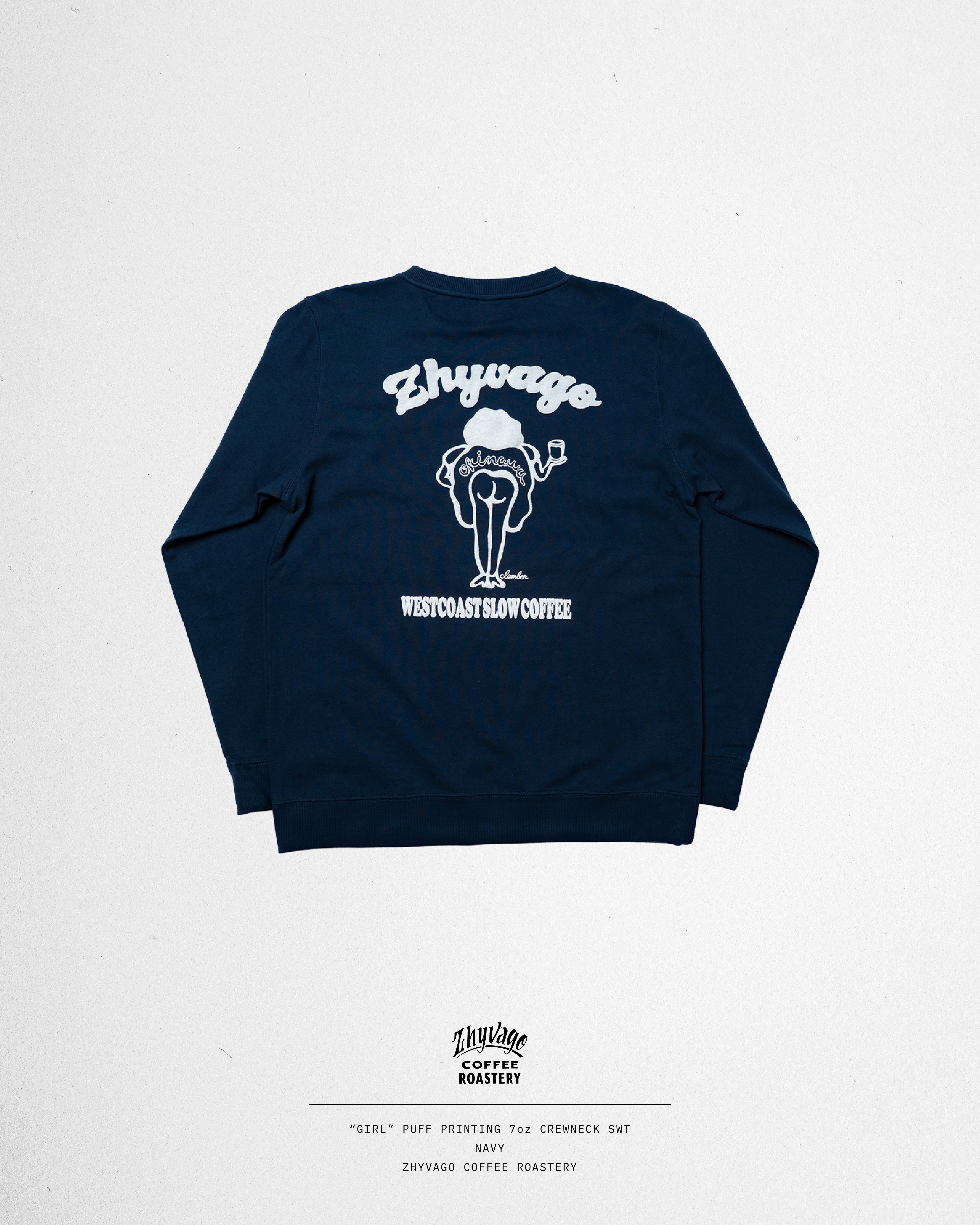 -Girl- Puff Printing 7oz Crew neck Sweat