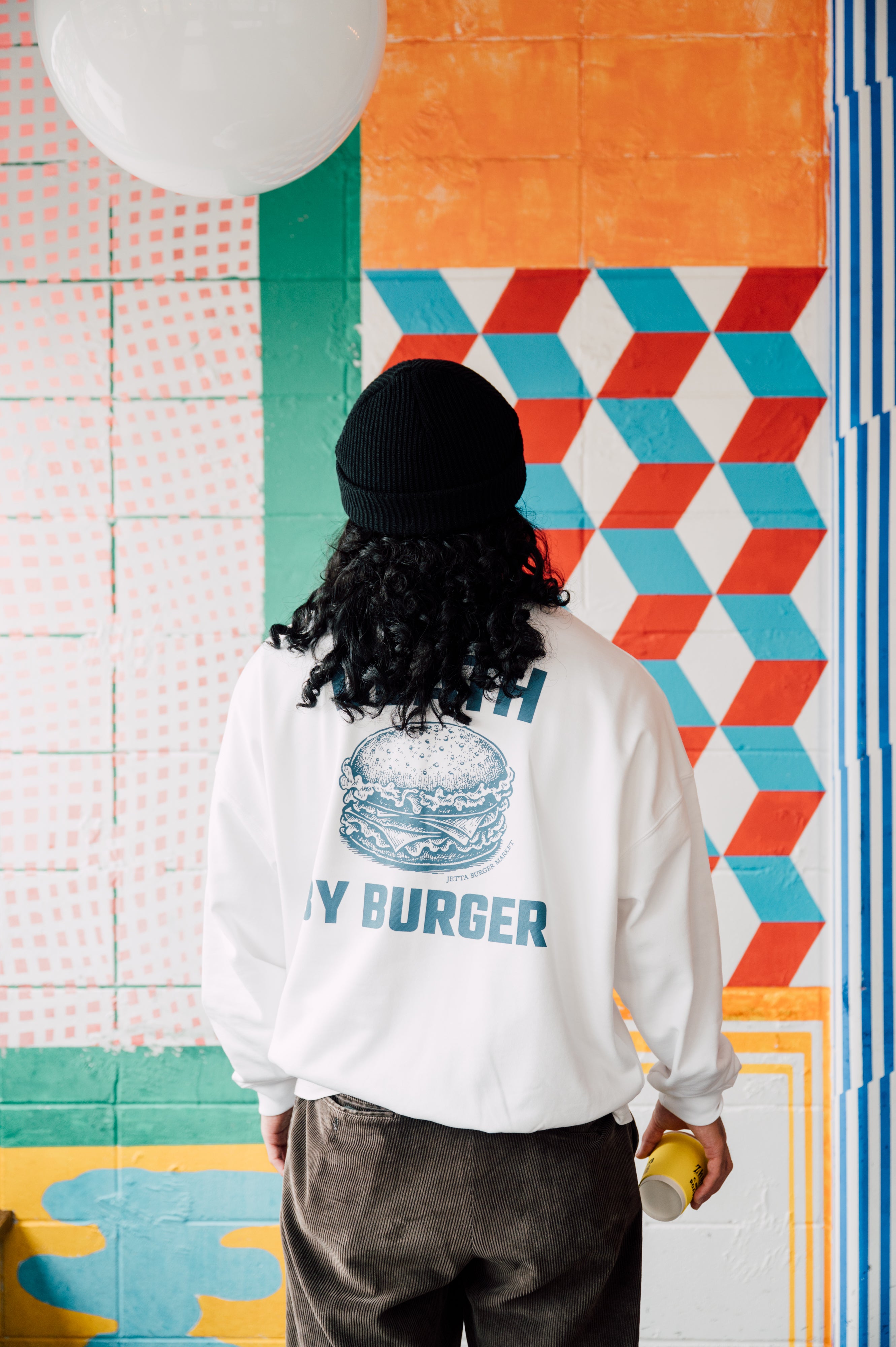 DEATH by BURGER Big Silhouette crew neck sweat