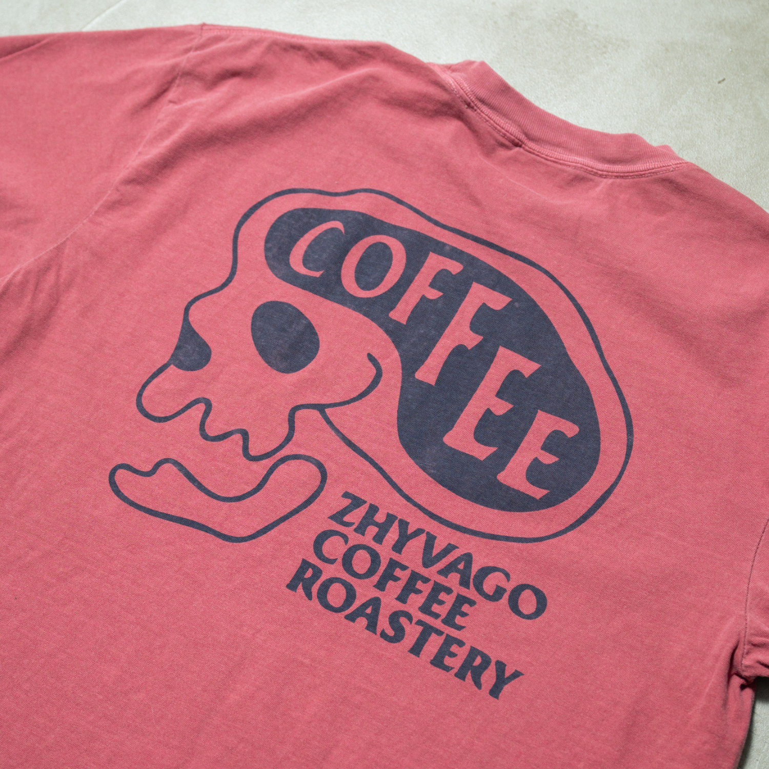 Garment dye COFFEE SKULL T-shirt