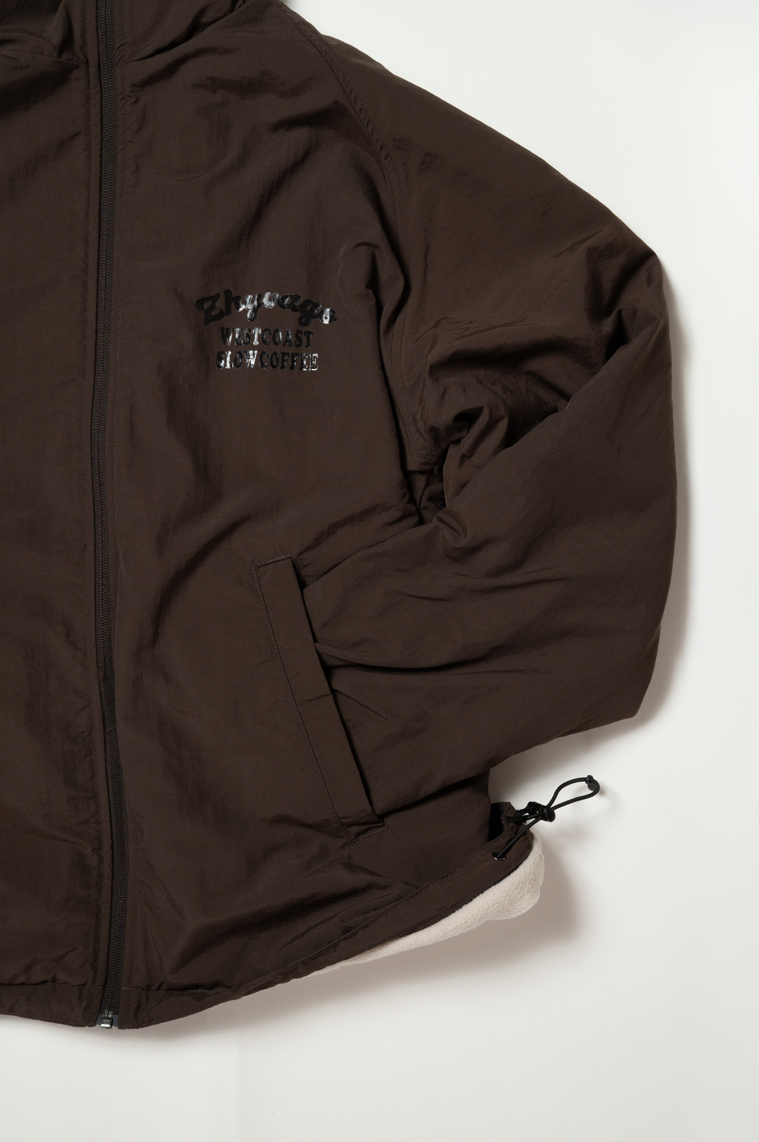 COFFEE SKULL Silicone Screen Printing Reversible Jacket