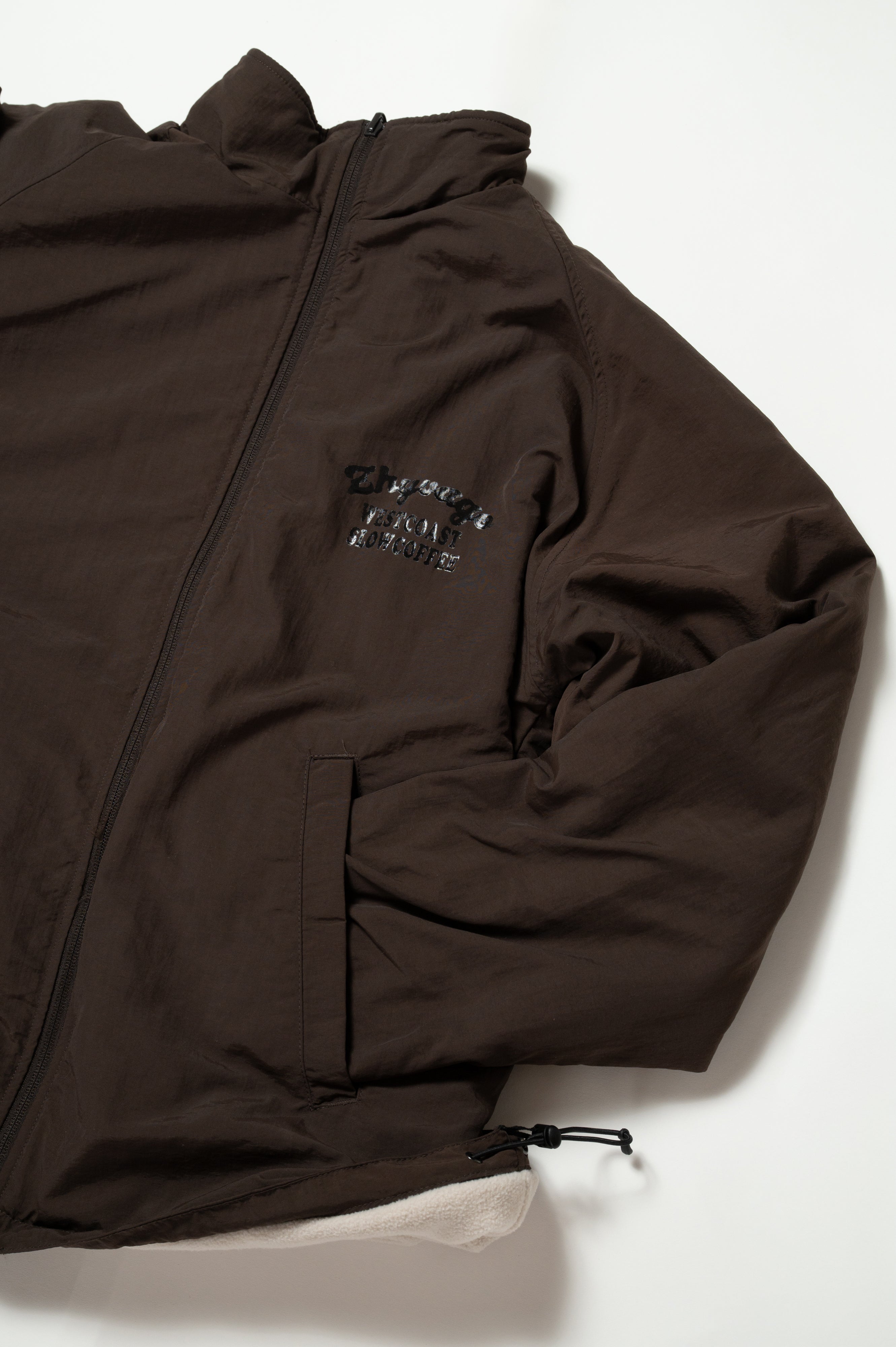 COFFEE SKULL Silicone Screen Printing Reversible Jacket