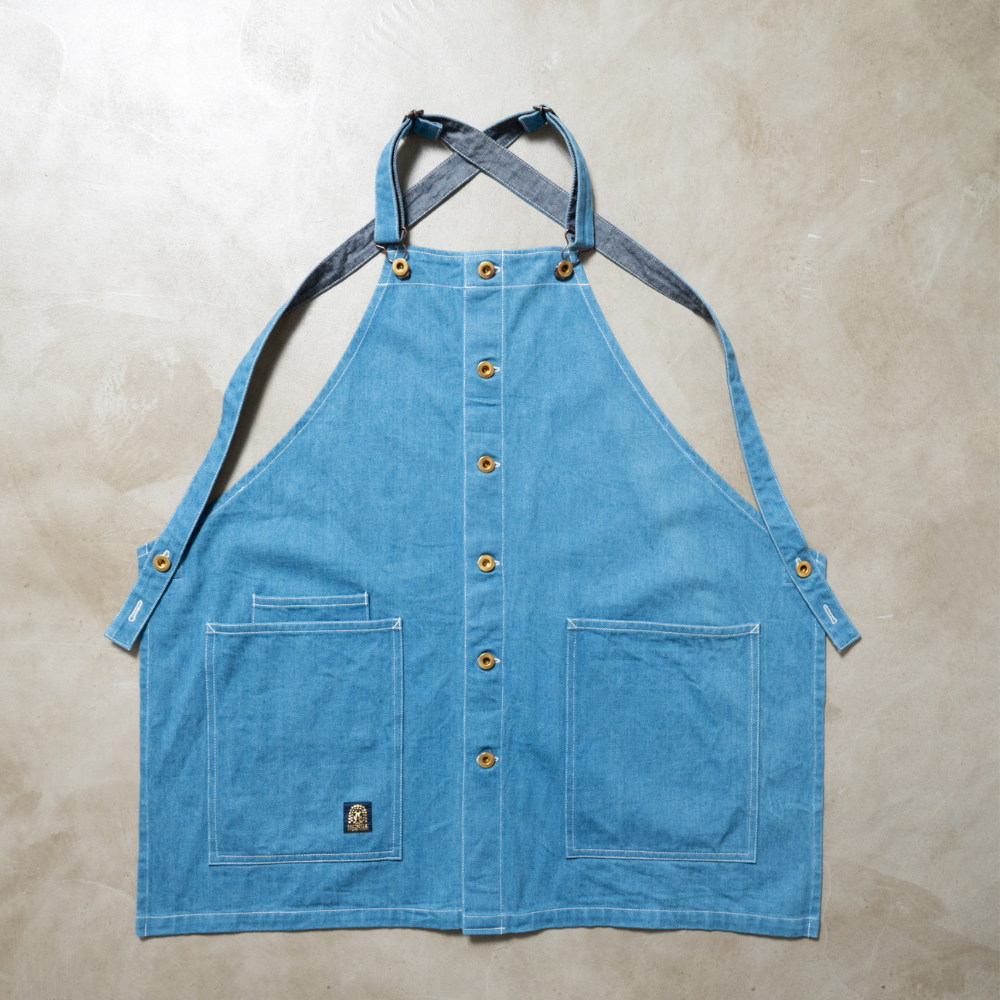 APRON - SKULE -【 Fade Blue Denim 】13oz