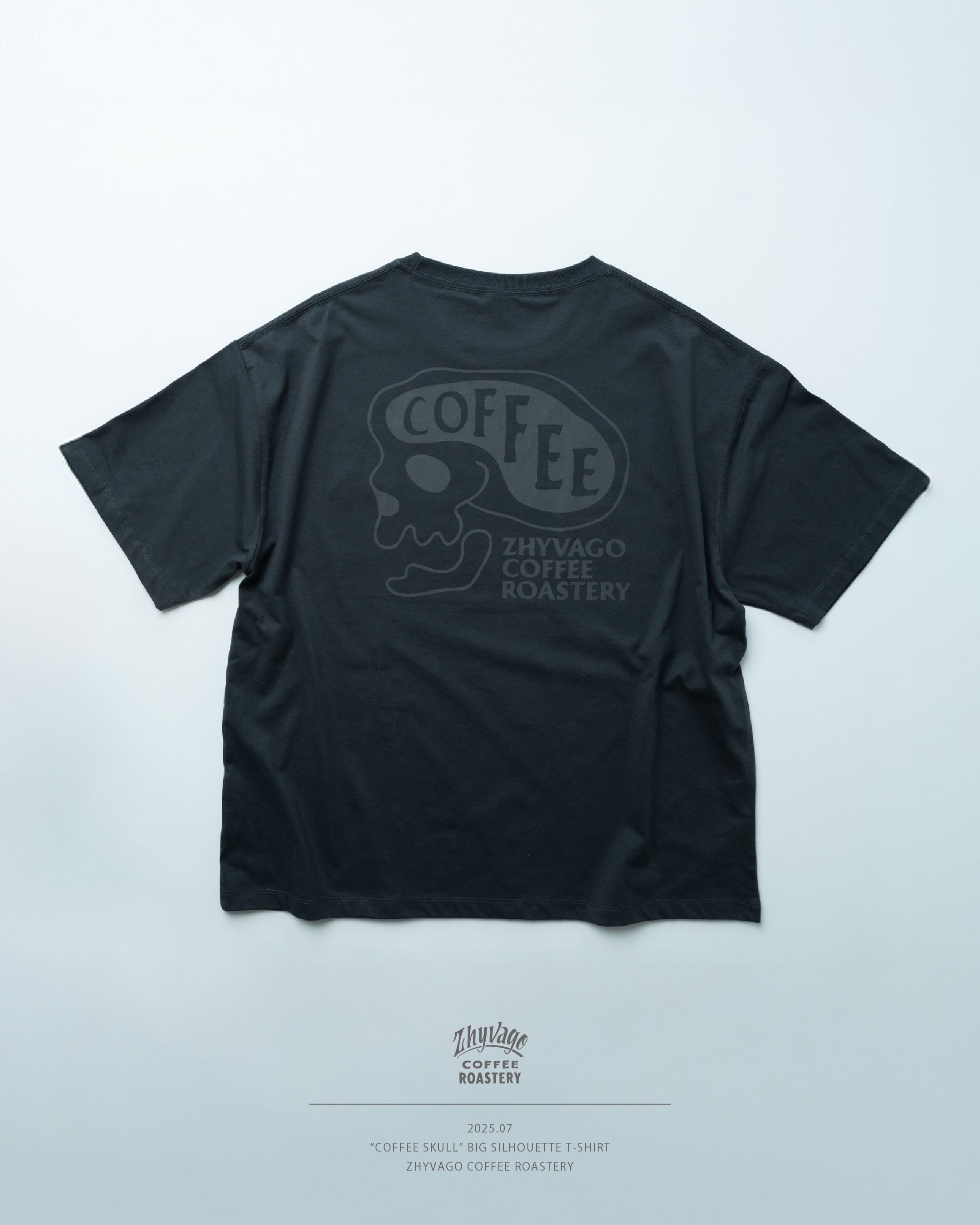 COFFEE SKULL Box Silhouette T-shirt