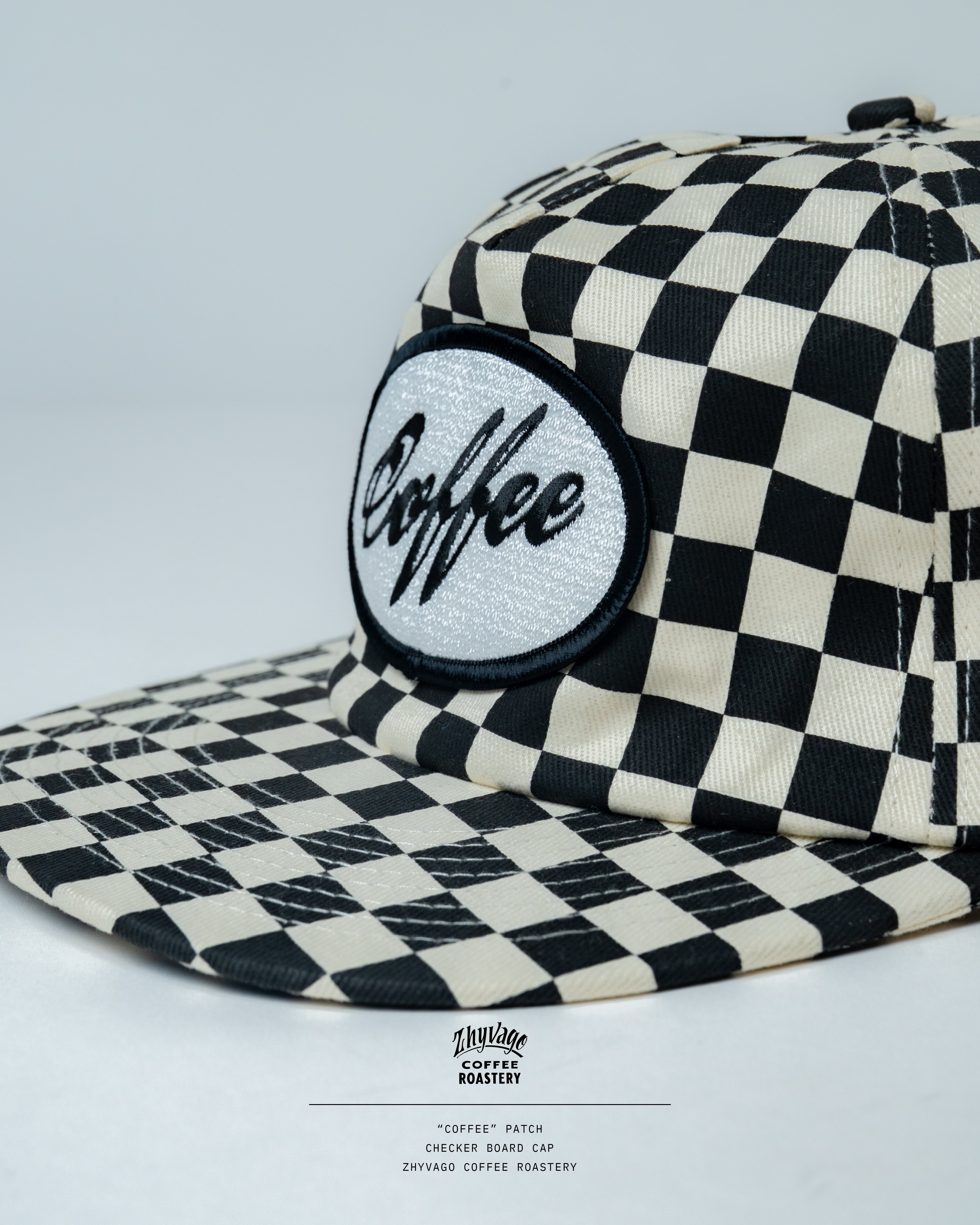 COFFEE patch Checkerboard Cap