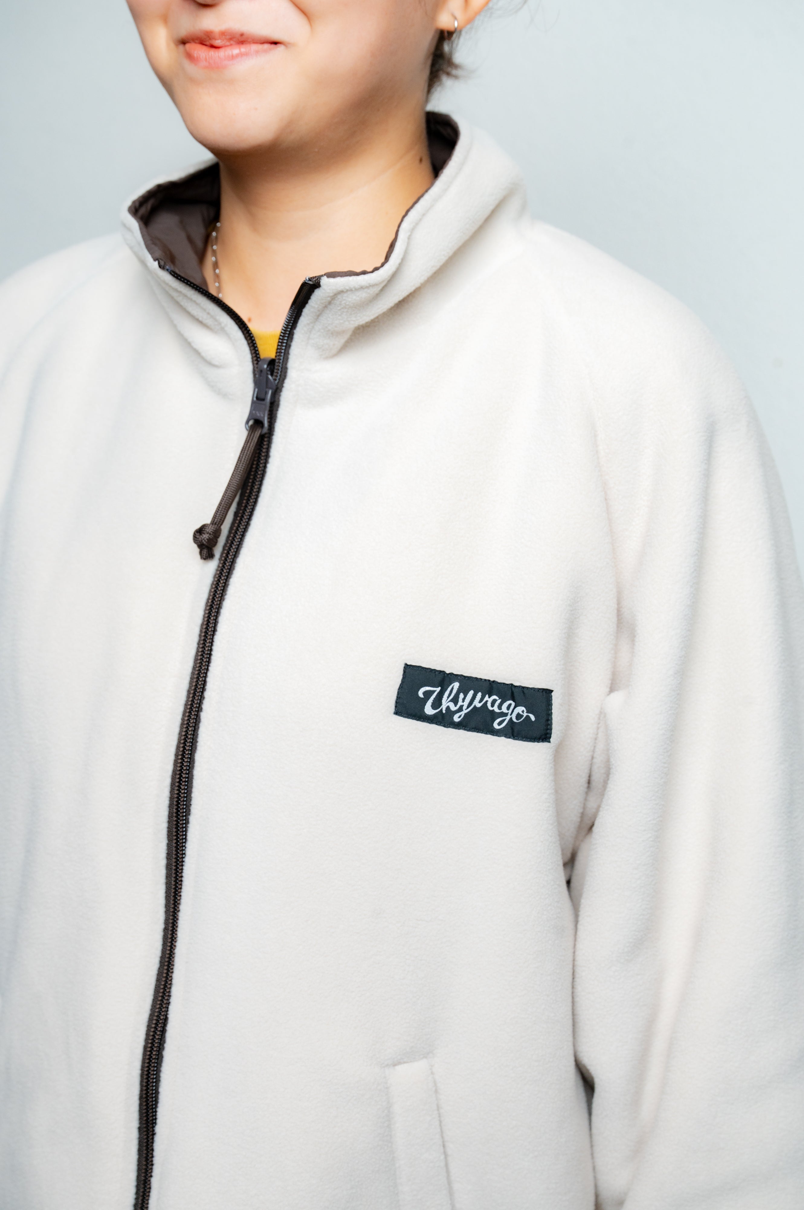 COFFEE SKULL Silicone Screen Printing Reversible Jacket