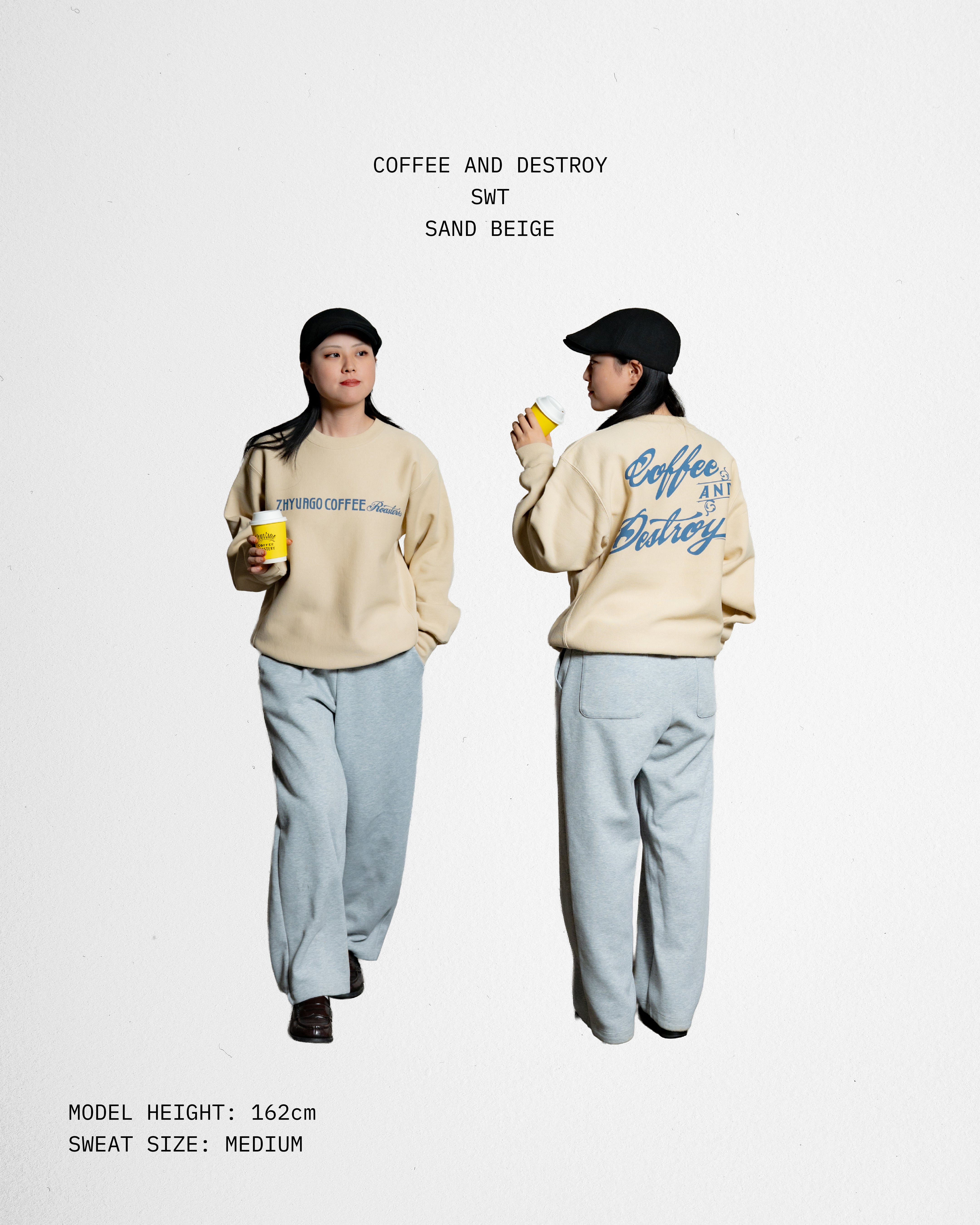 Coffee and Destroy heavy weight crew neck sweat (裏起毛)
