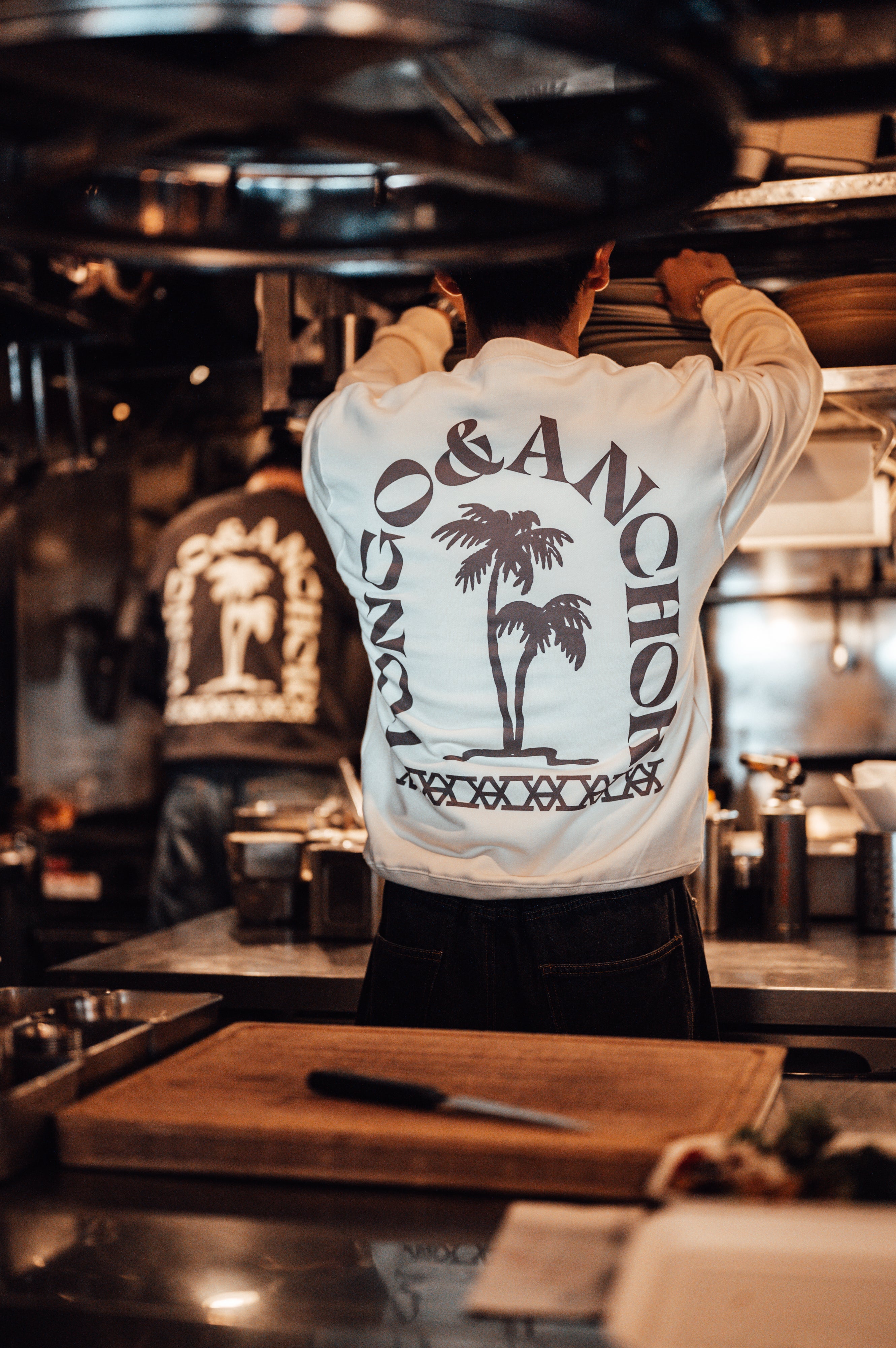 Vongo & Anchor Palm Tree crew neck SWT