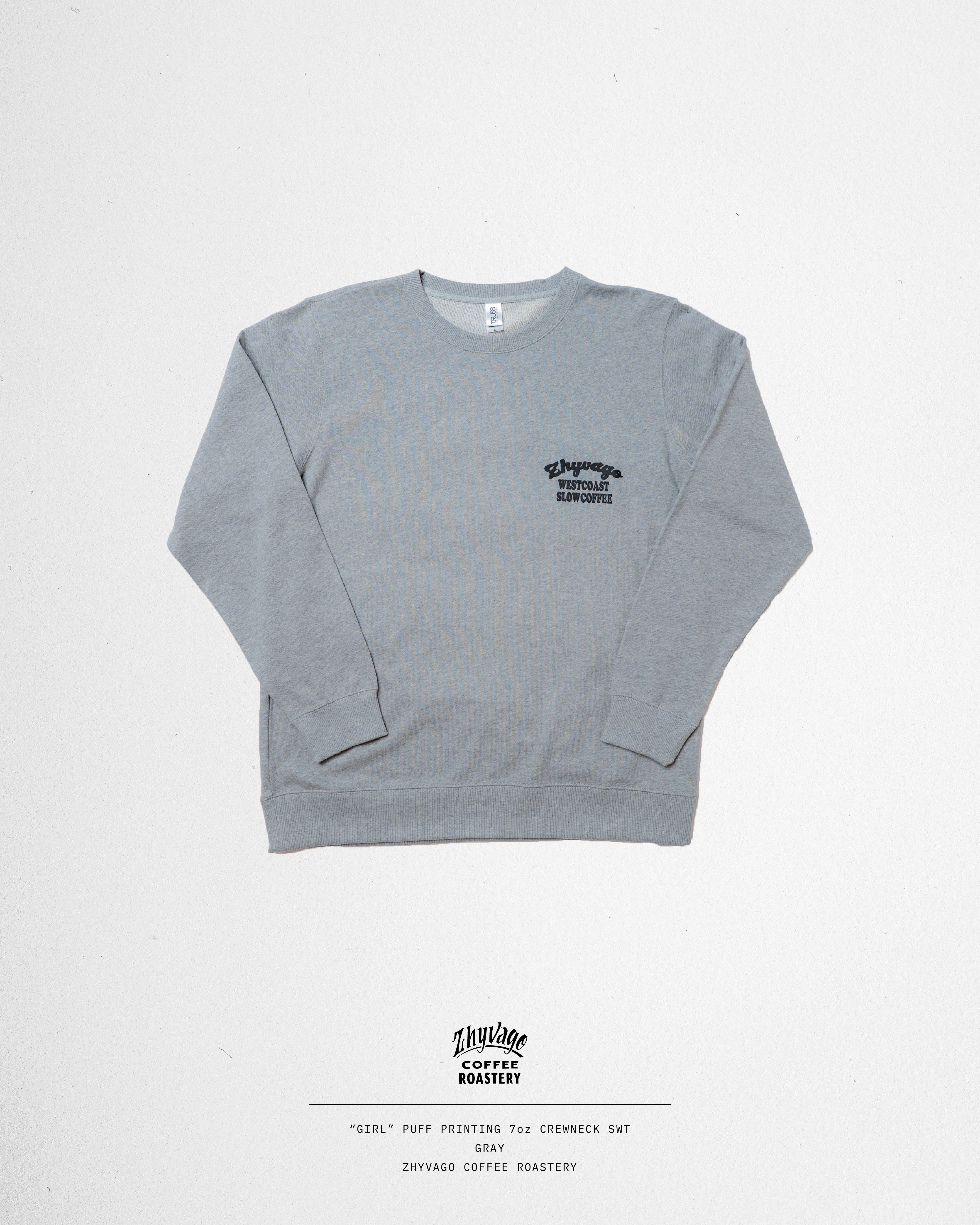 -Girl- Puff Printing 7oz Crew neck Sweat