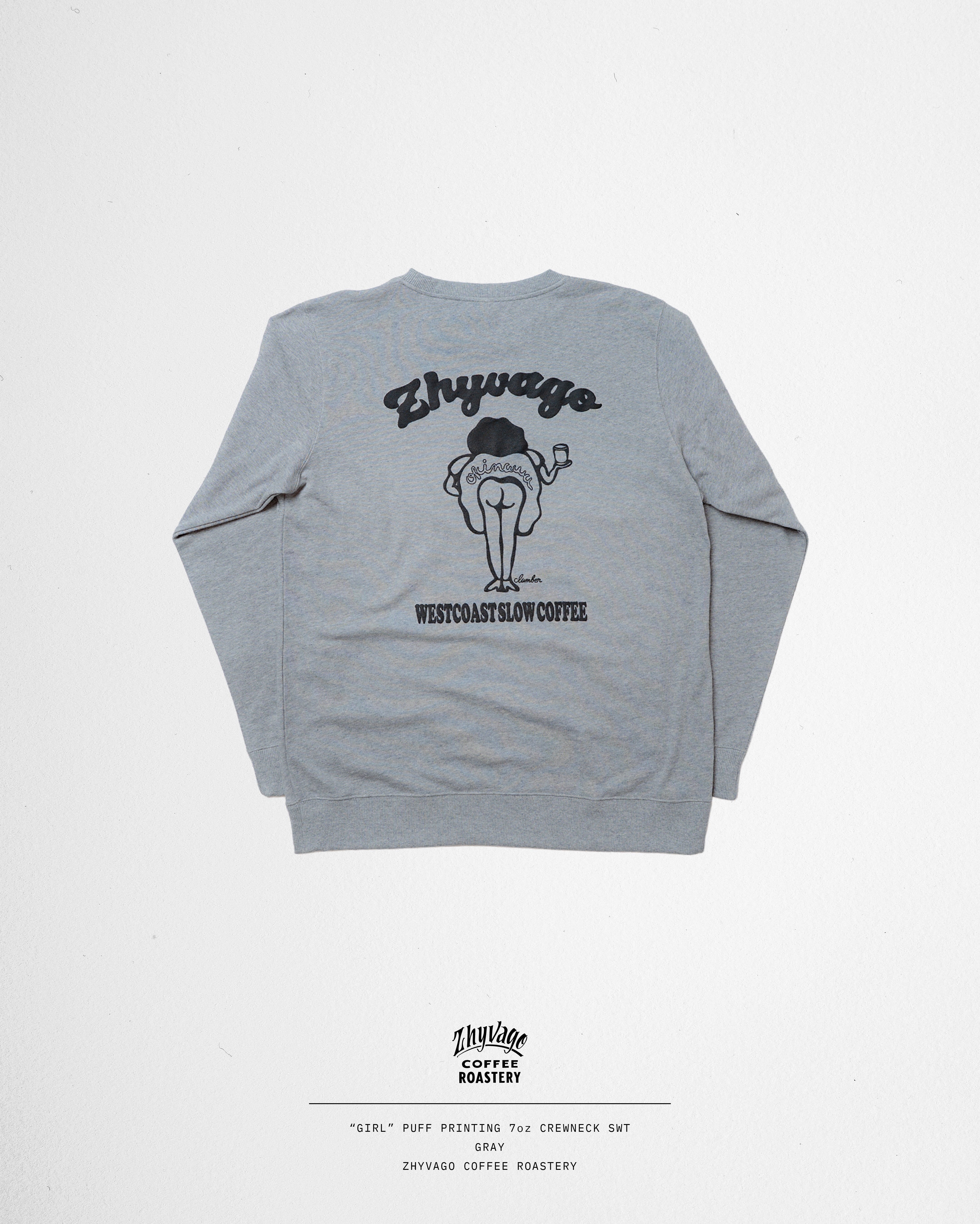 -Girl- Puff Printing 7oz Crew neck Sweat