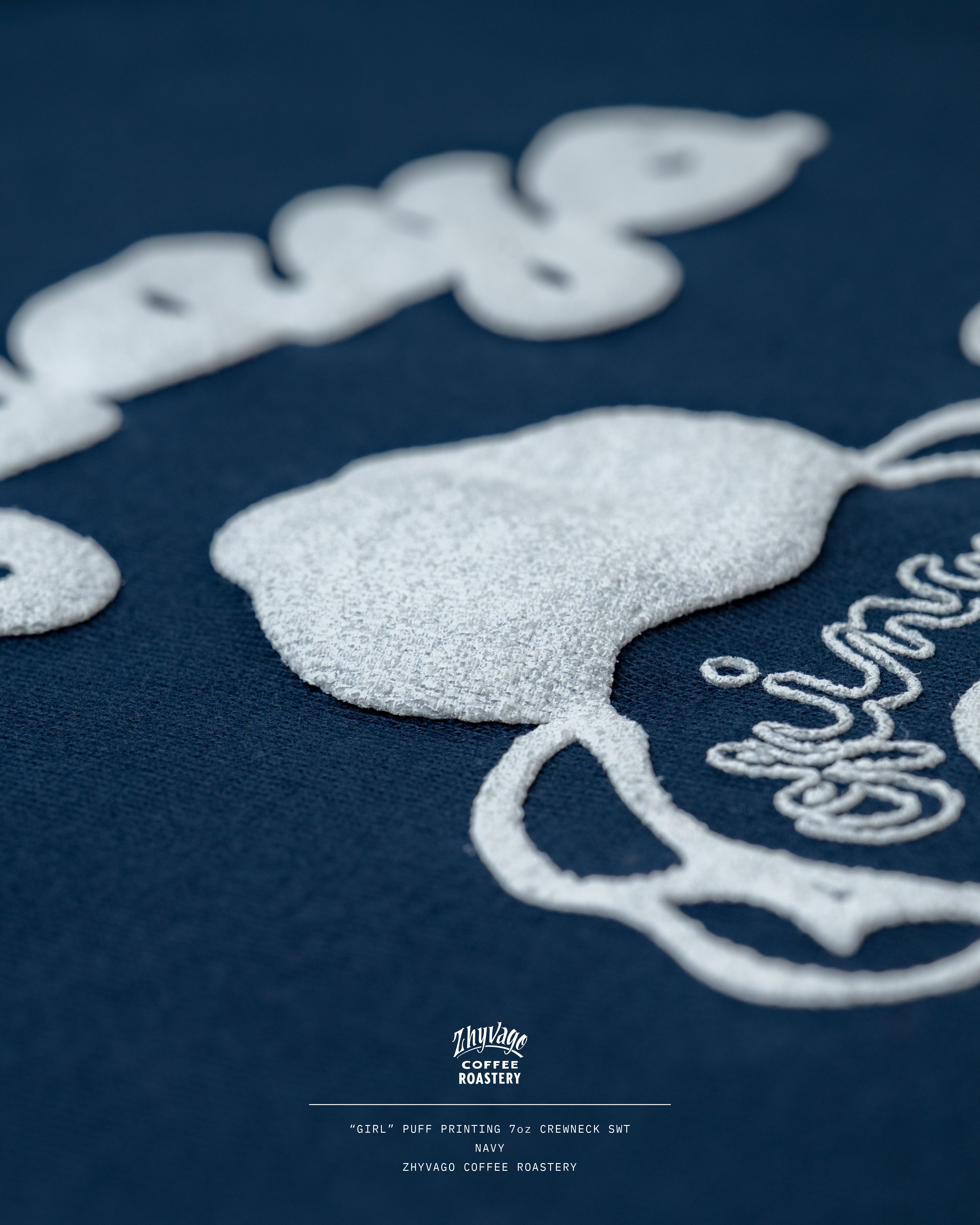 -Girl- Puff Printing 7oz Crew neck Sweat