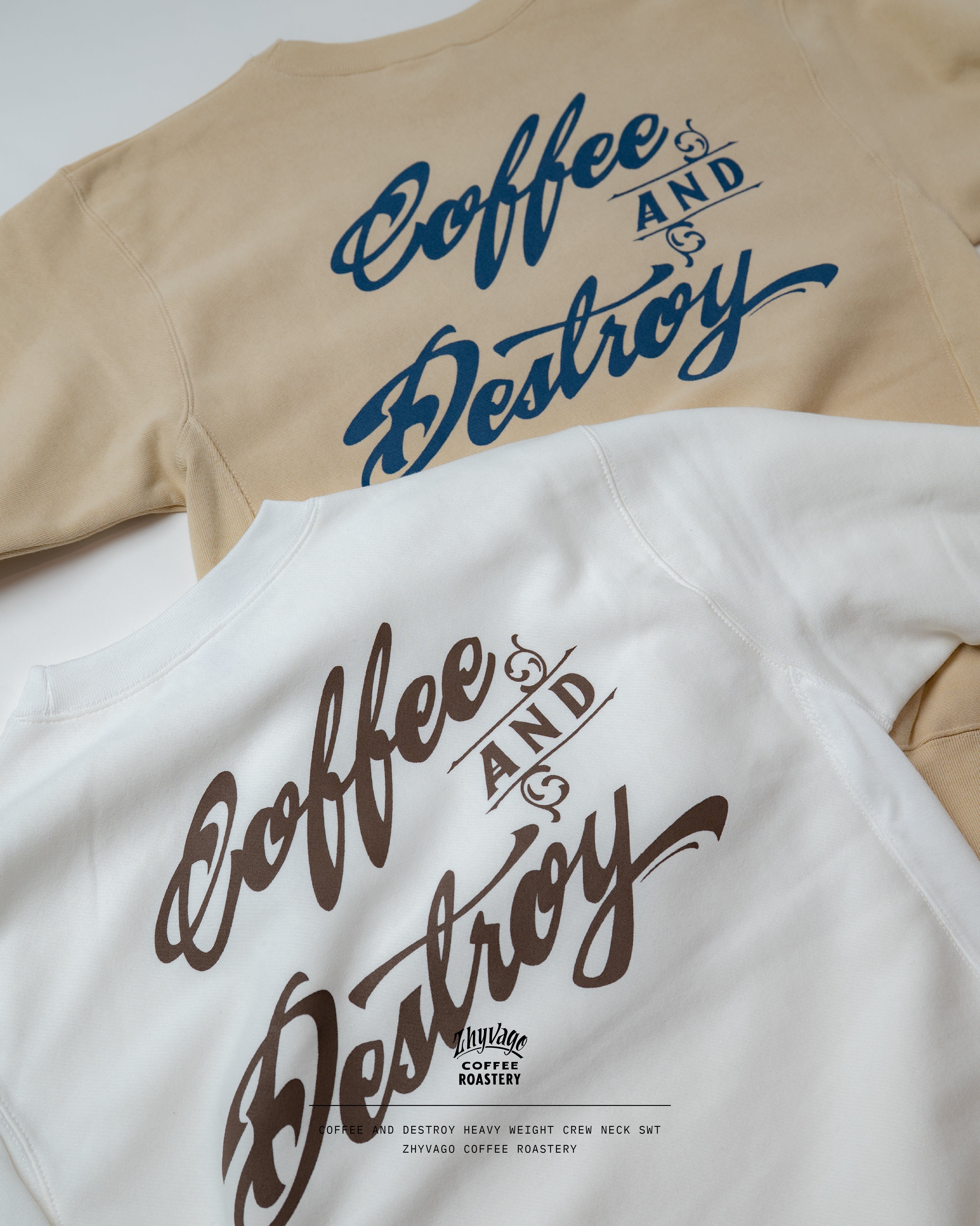 Coffee and Destroy heavy weight crew neck sweat (裏起毛)