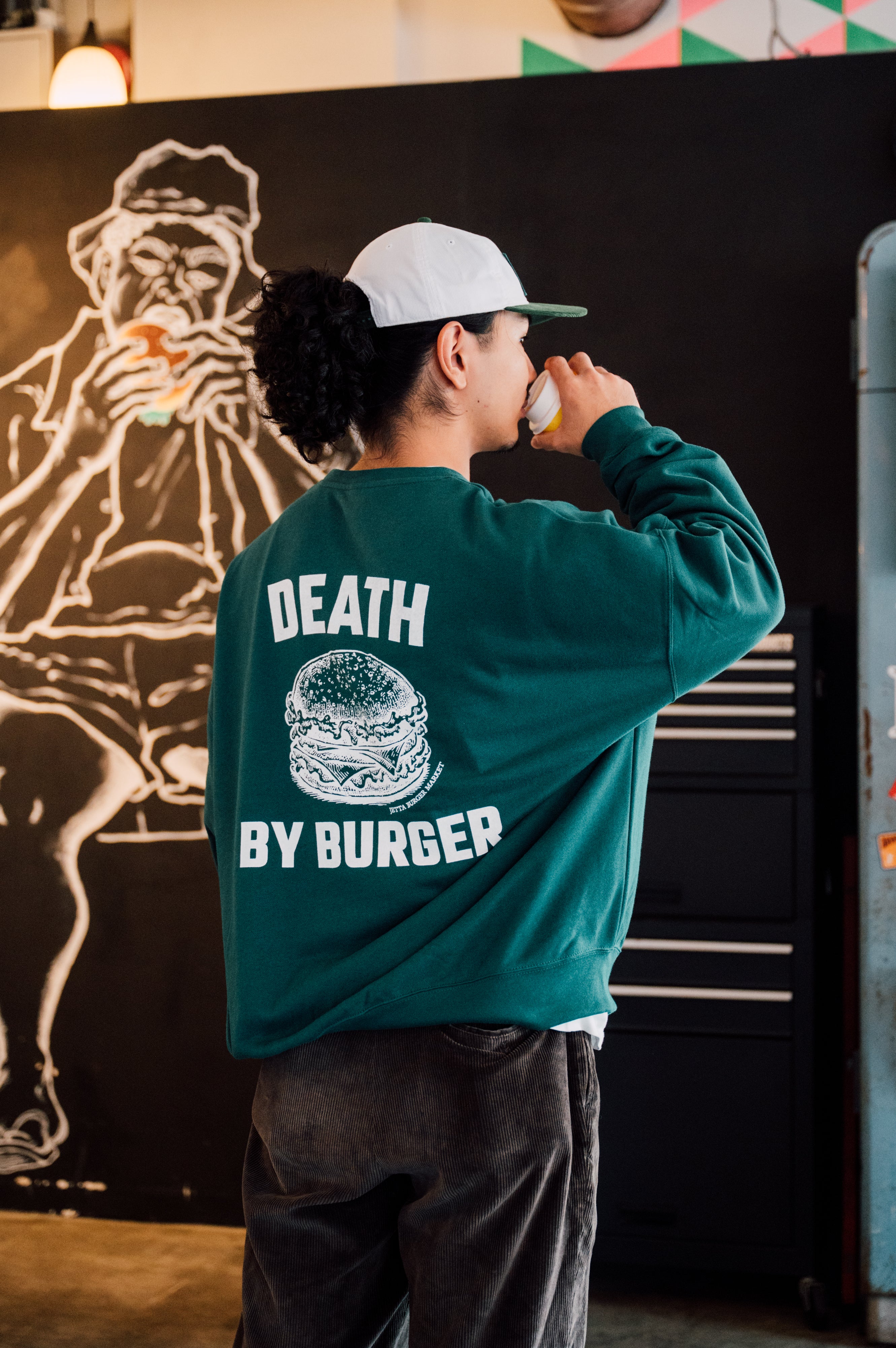 DEATH by BURGER Big Silhouette crew neck sweat