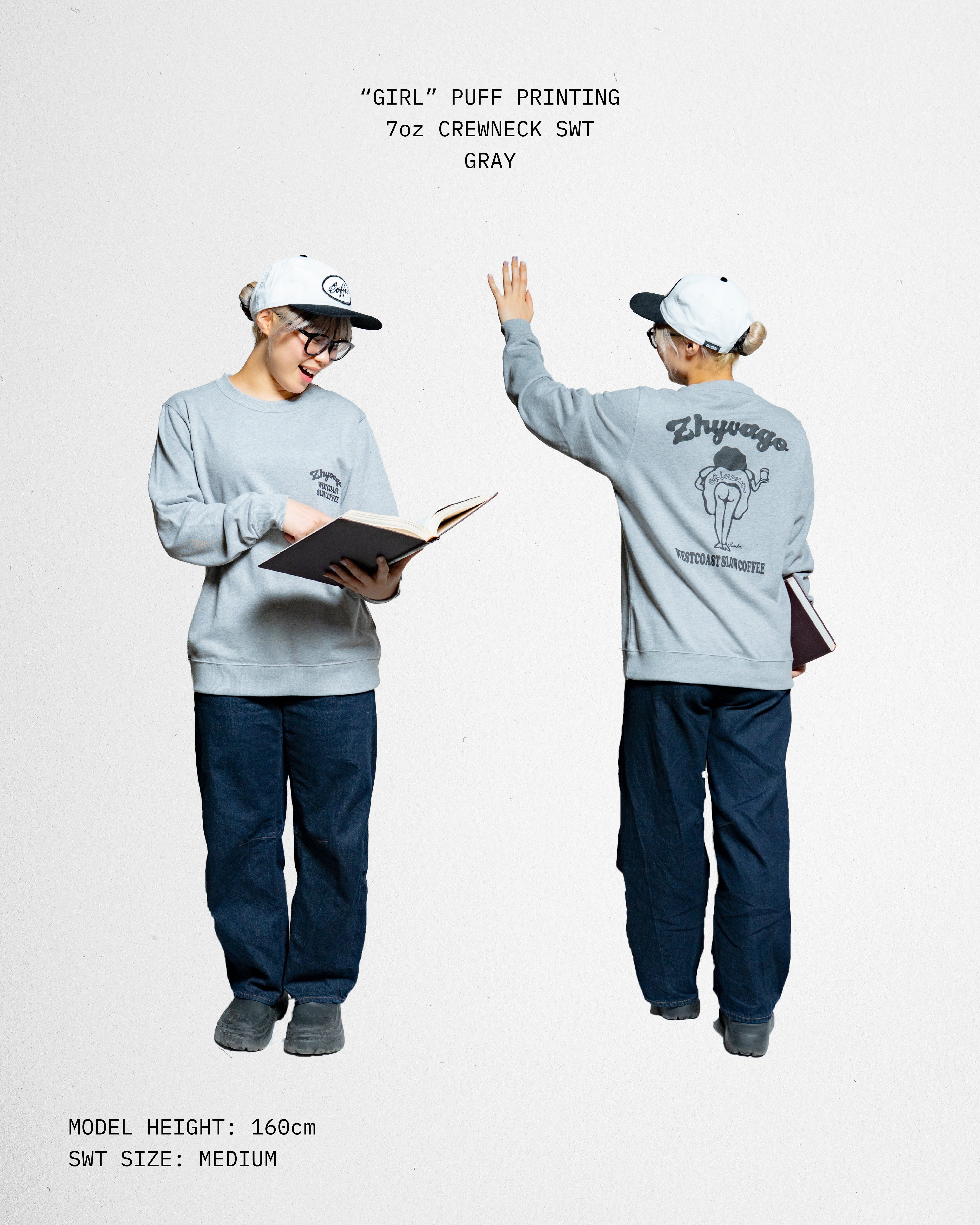 -Girl- Puff Printing 7oz Crew neck Sweat