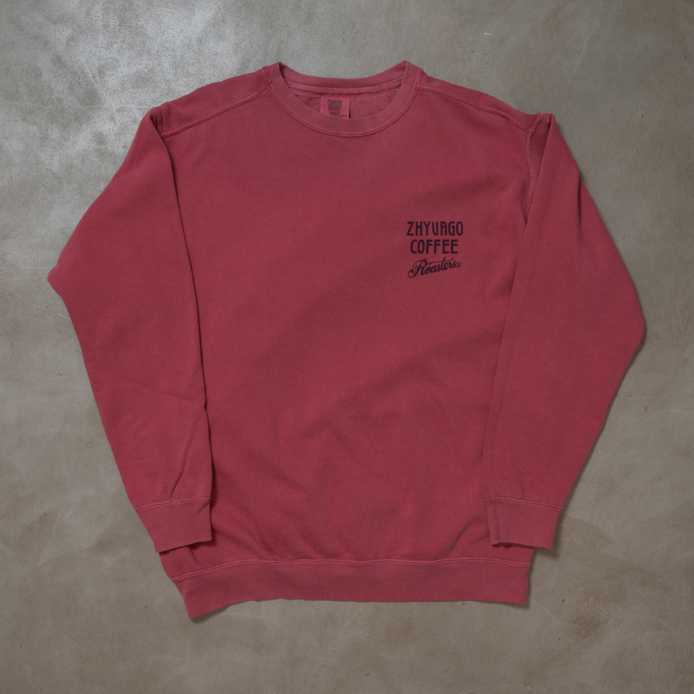 Garment dye ZCR Sweat Smoky Red（裏起毛）