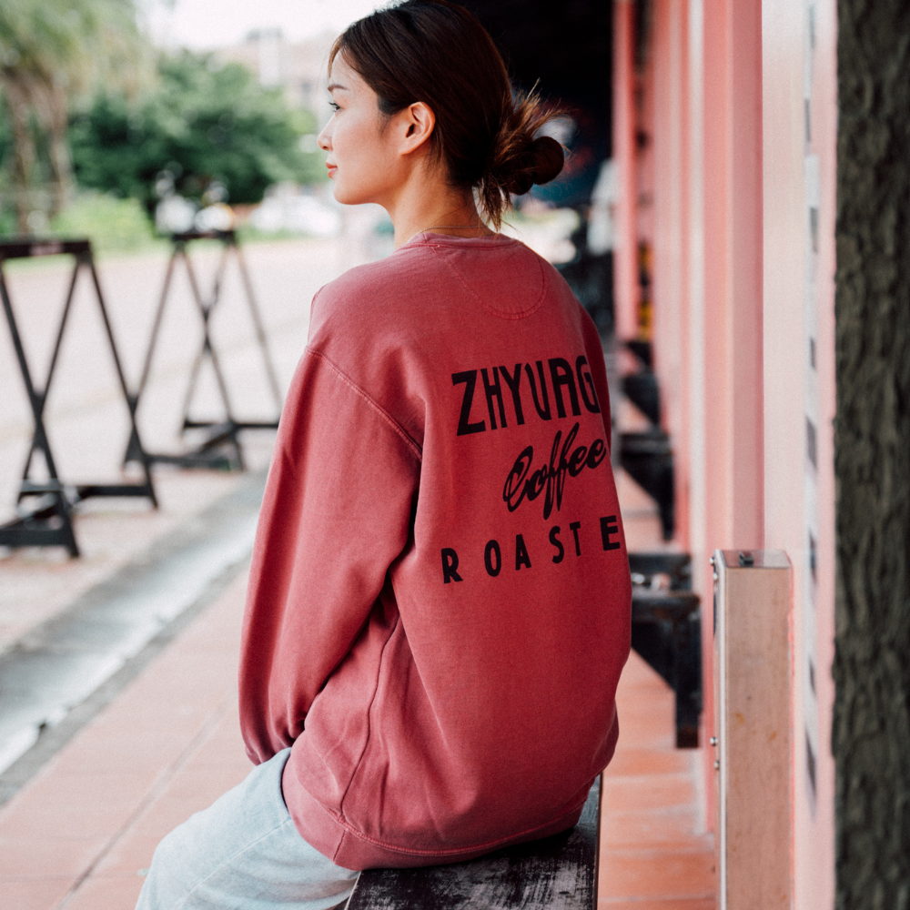 Garment dye ZCR Sweat Smoky Red（裏起毛）