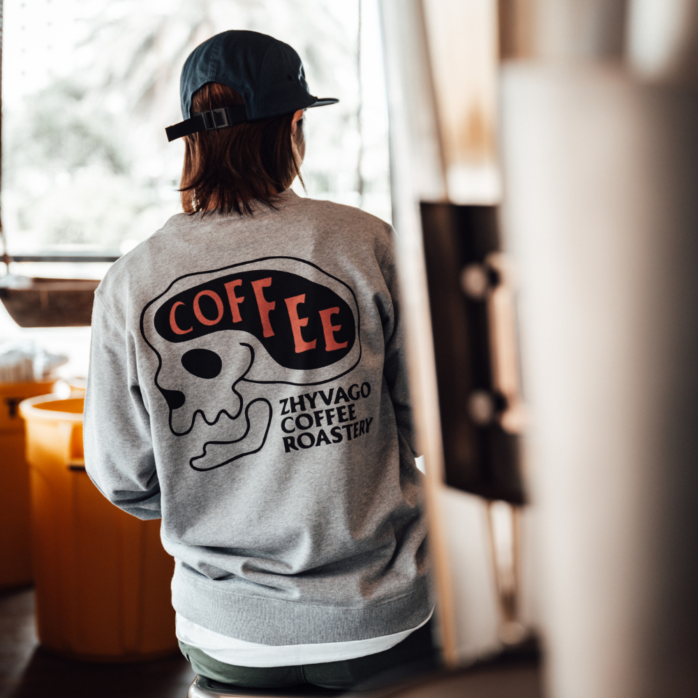 COFFEE SKULL CREW NECK SWEAT