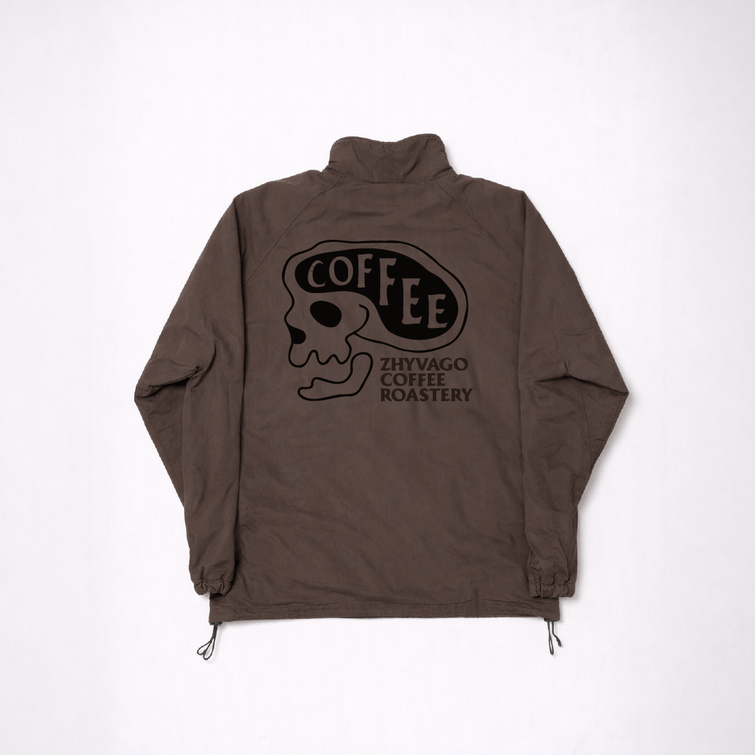 COFFEE SKULL Silicone Screen Printing Reversible Jacket