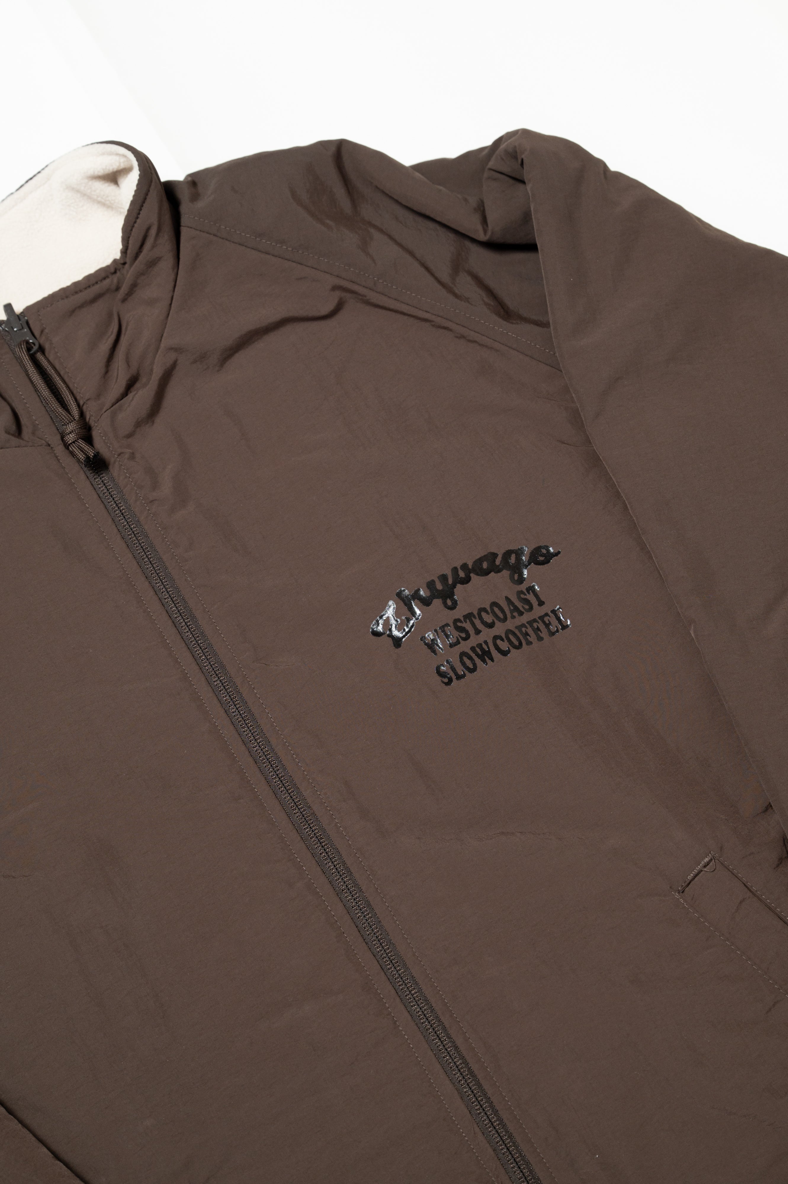 COFFEE SKULL Silicone Screen Printing Reversible Jacket