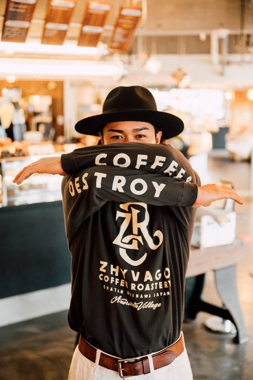 ZCR "COFFEE & DESTROY" Arms ロングTシャツ