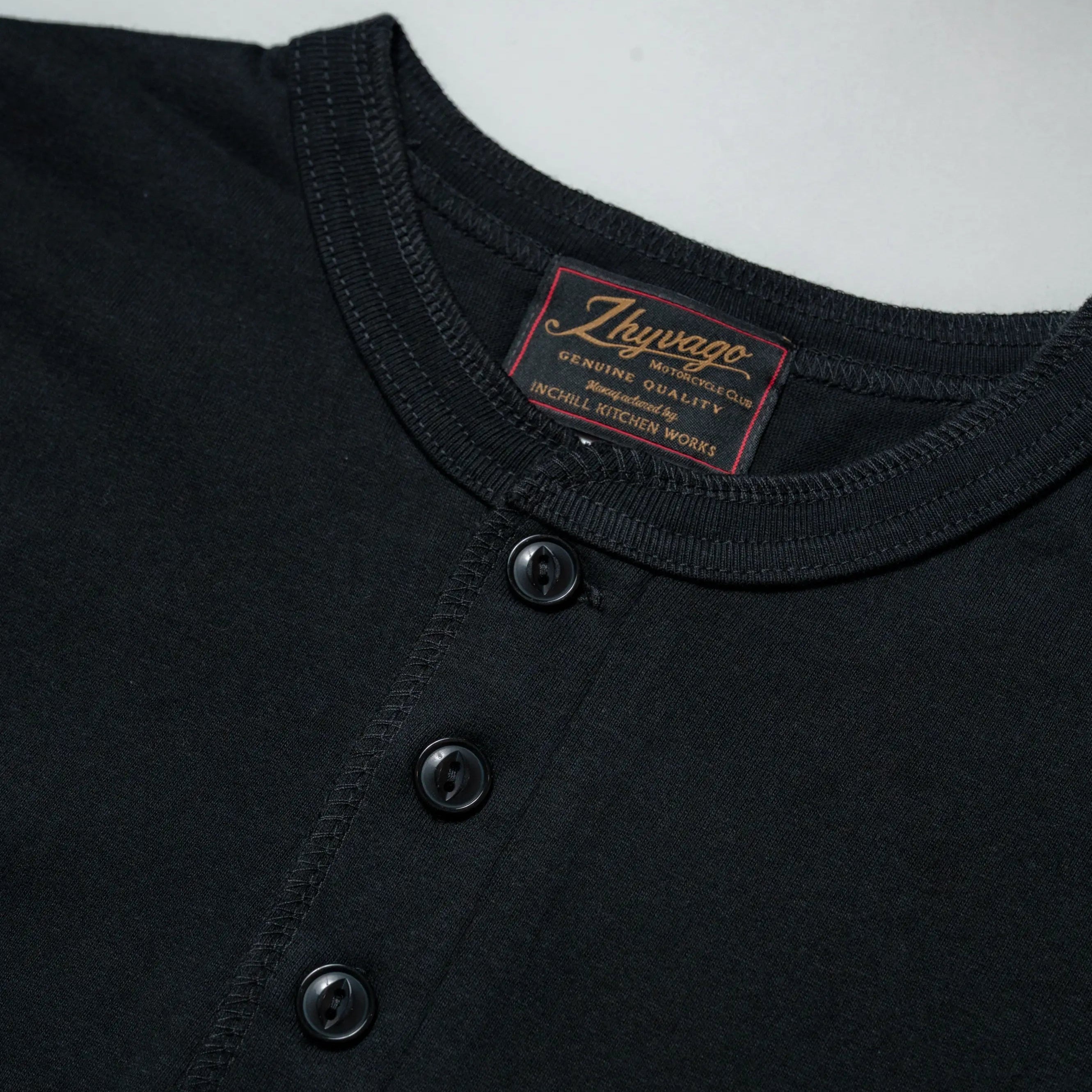 ZHYVAGO MOTORCYCLE CLUB SPADE Henry neck T-shirt
