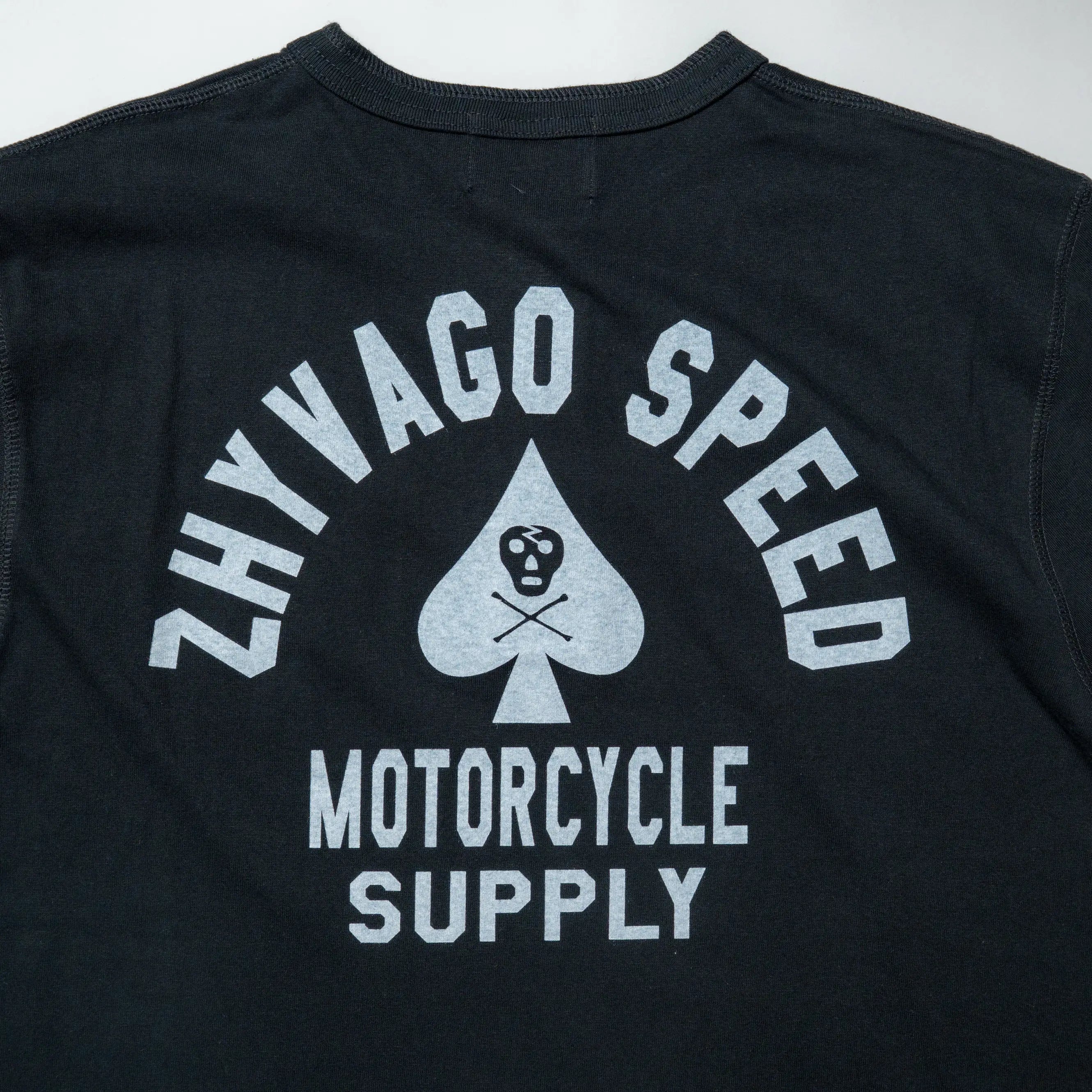 ZHYVAGO MOTORCYCLE CLUB SPADE Henry neck T-shirt