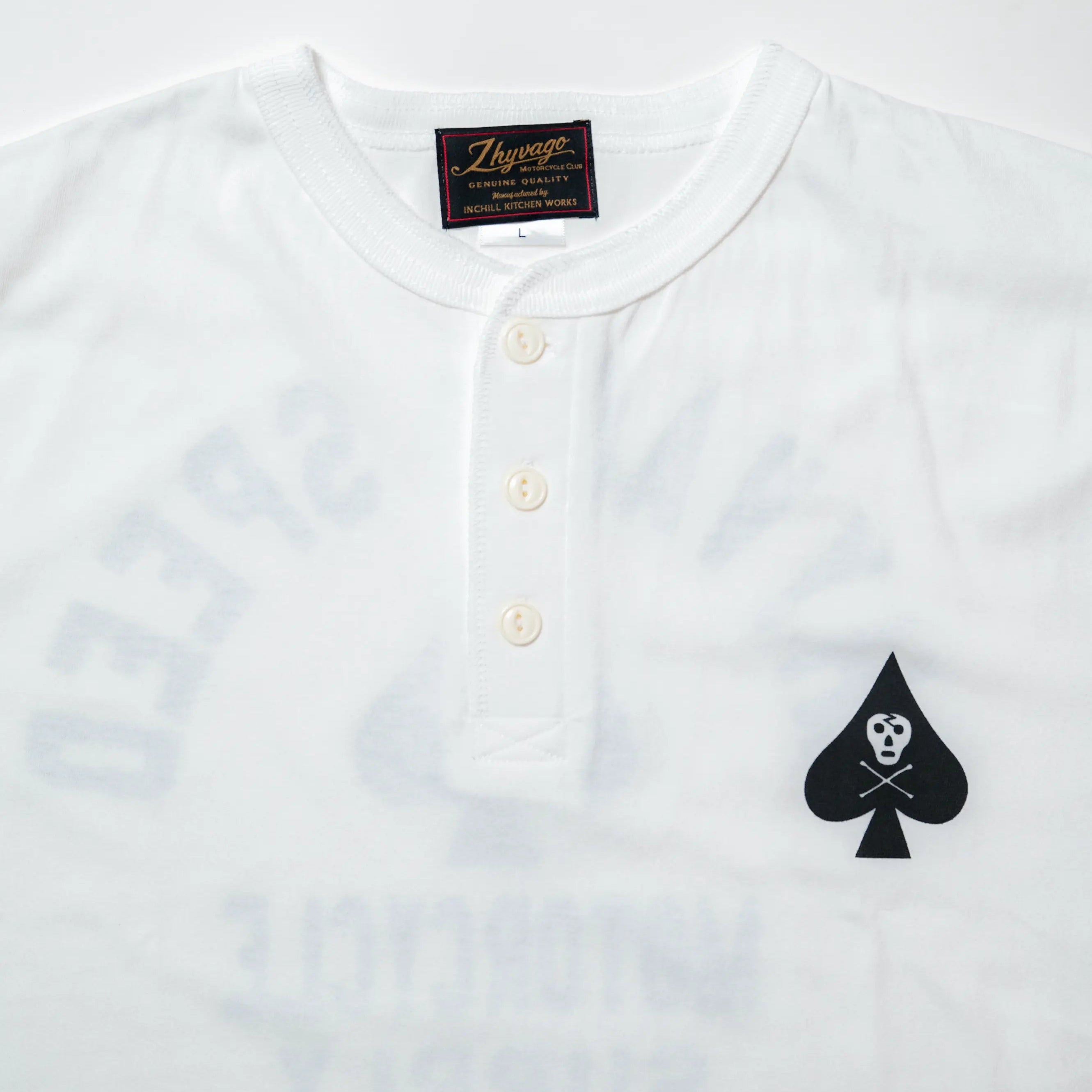 ZHYVAGO MOTORCYCLE CLUB SPADE Henry neck T-shirt