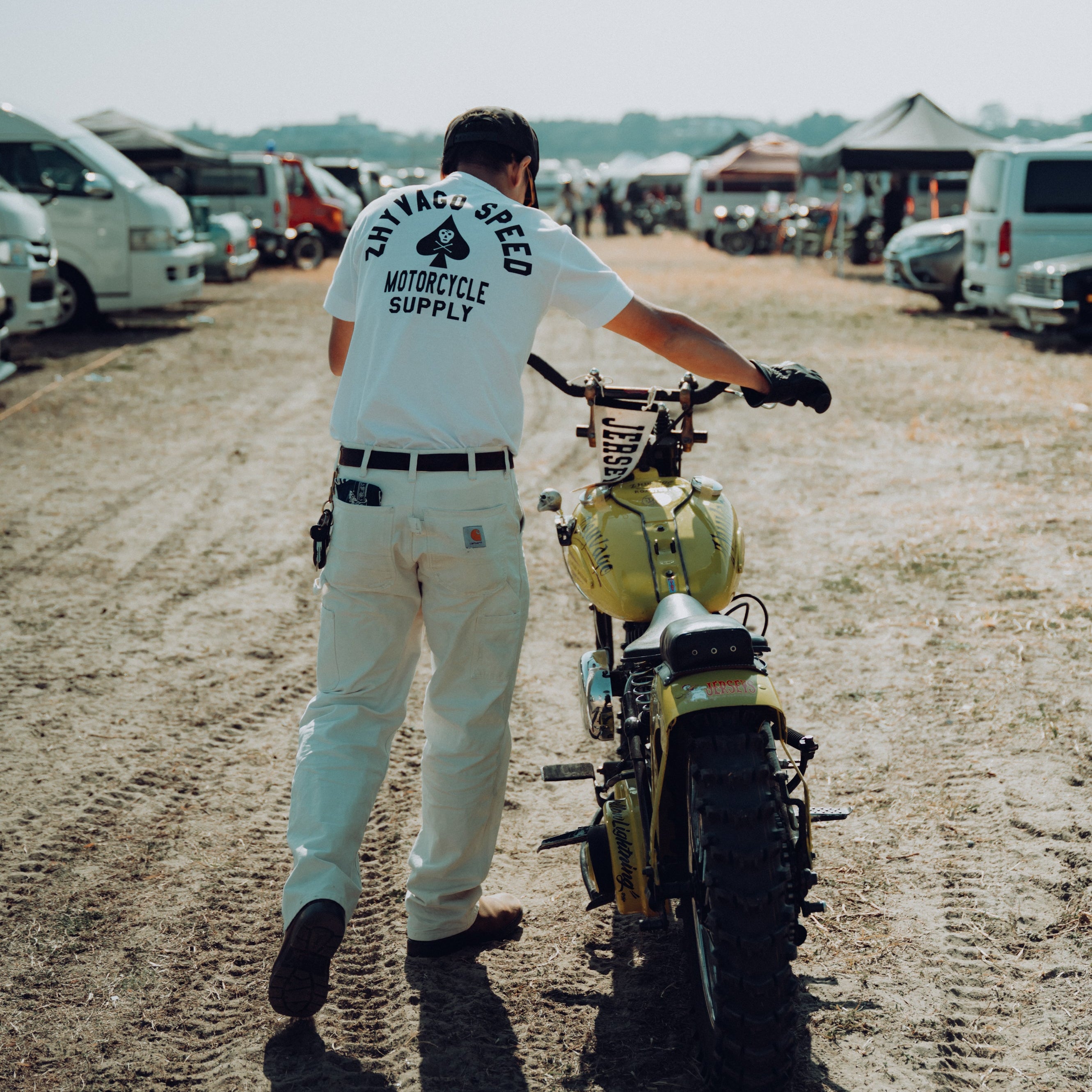 ZHYVAGO MOTORCYCLE CLUB SPADE Henry neck T-shirt