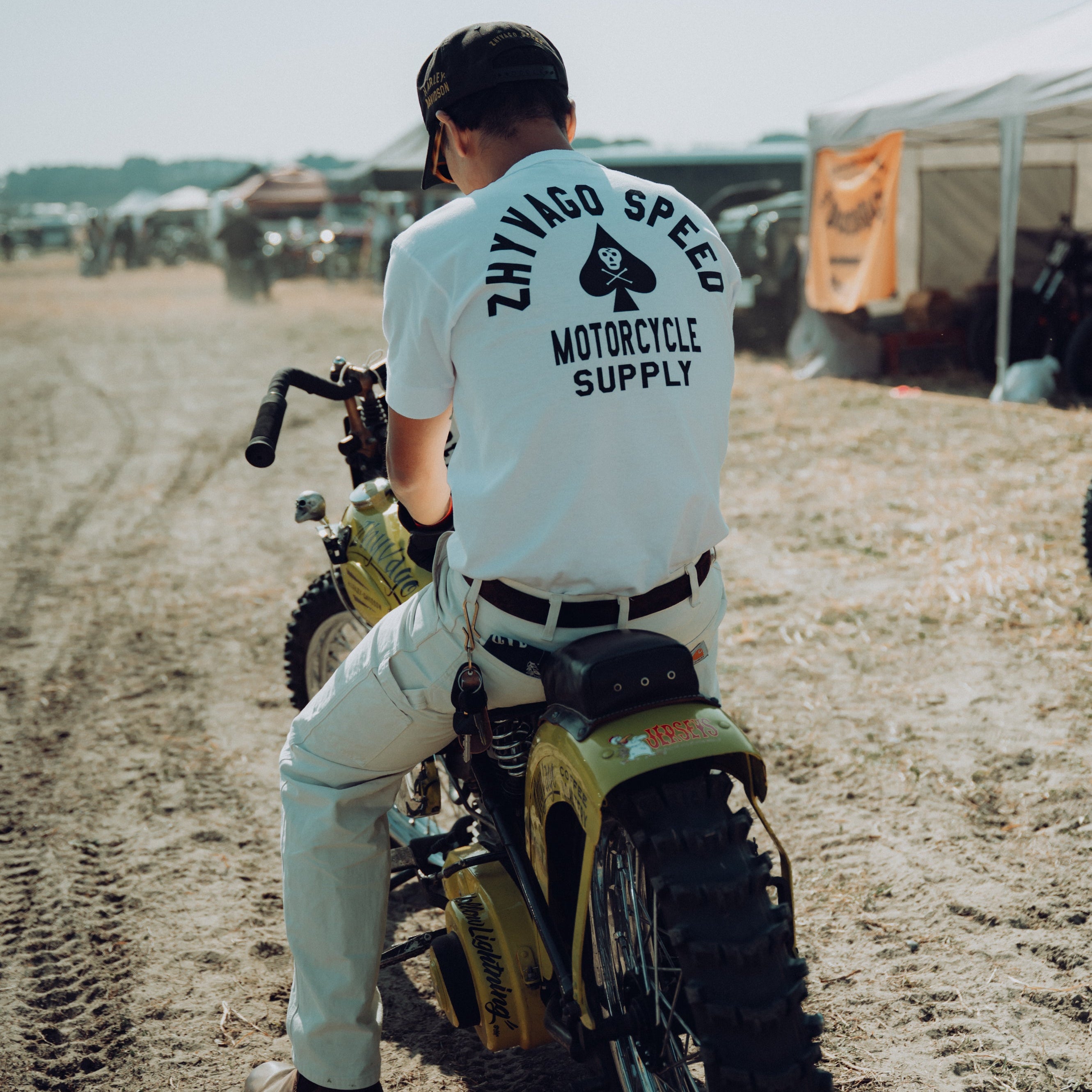 ZHYVAGO MOTORCYCLE CLUB SPADE Henry neck T-shirt